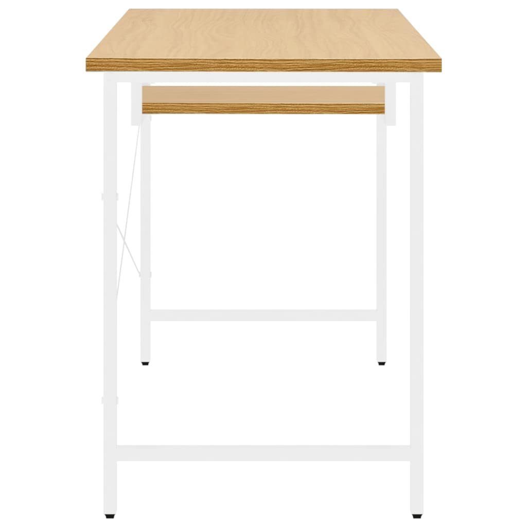 Schreibtisch vidaXL Eiche and oak and oak light white light 105x55x72 MDF | Weiß und Computertisch cm Hell Metall white und