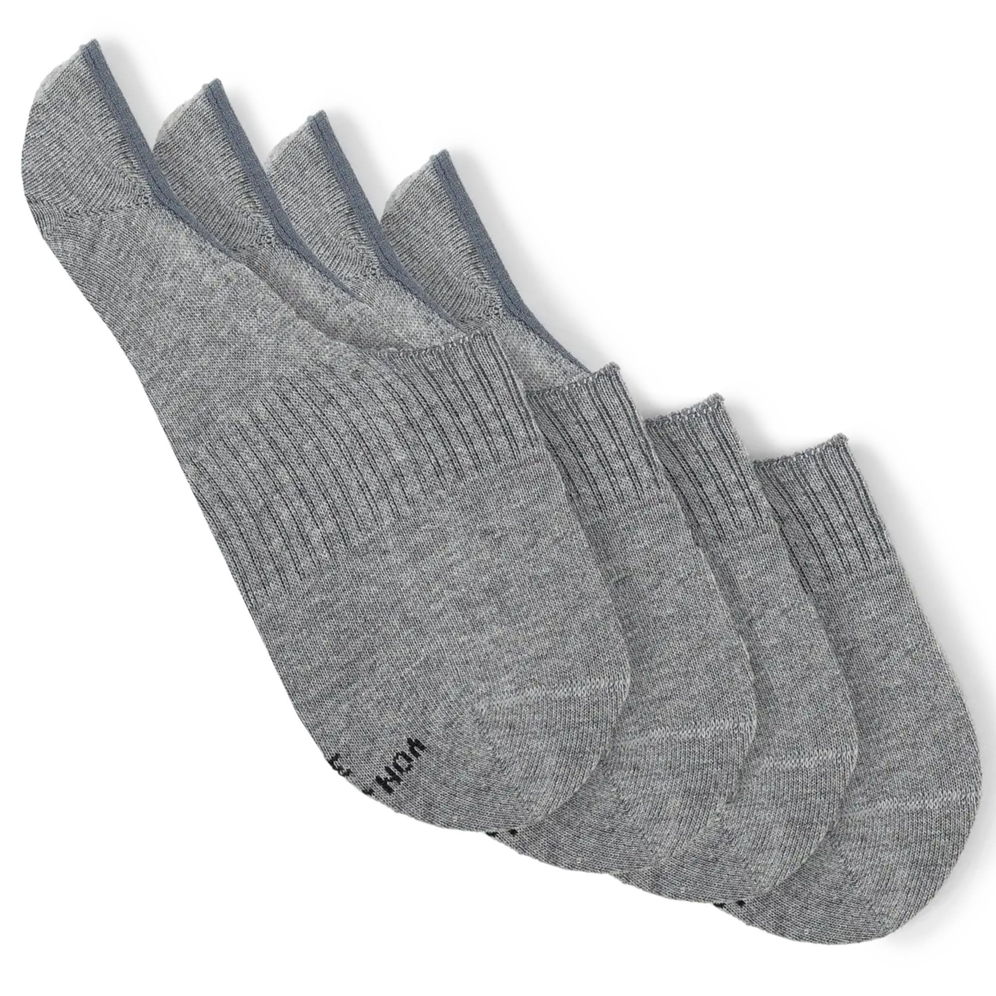 von Jungfeld Füßlinge Essentials Socken aus Bio-Baumwolle in weiß, grau, schwarz Gr. 35-46 (2-Paar, 2er-Pack) rutschfest