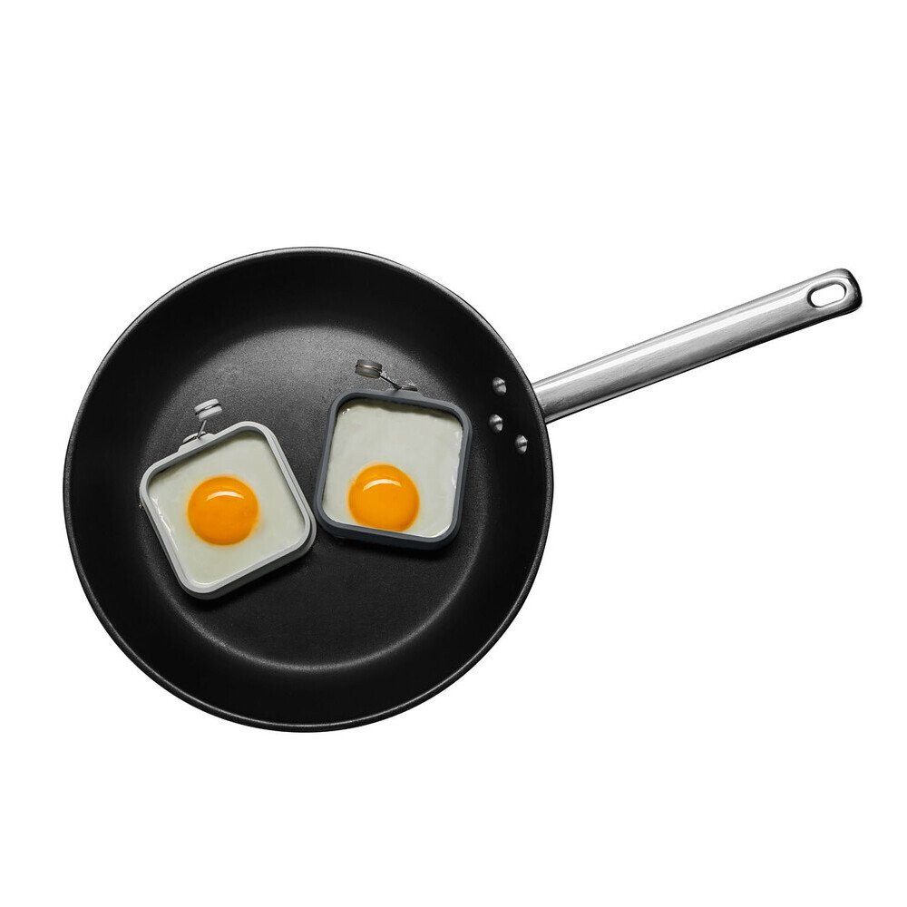 Lurch Eier-Pochierer Eiformer Quadrat 2er Set flint / iron-grey, (Set), Eiformer Quadrat, 2-tlg., 9,50cm, Platin-Silikon