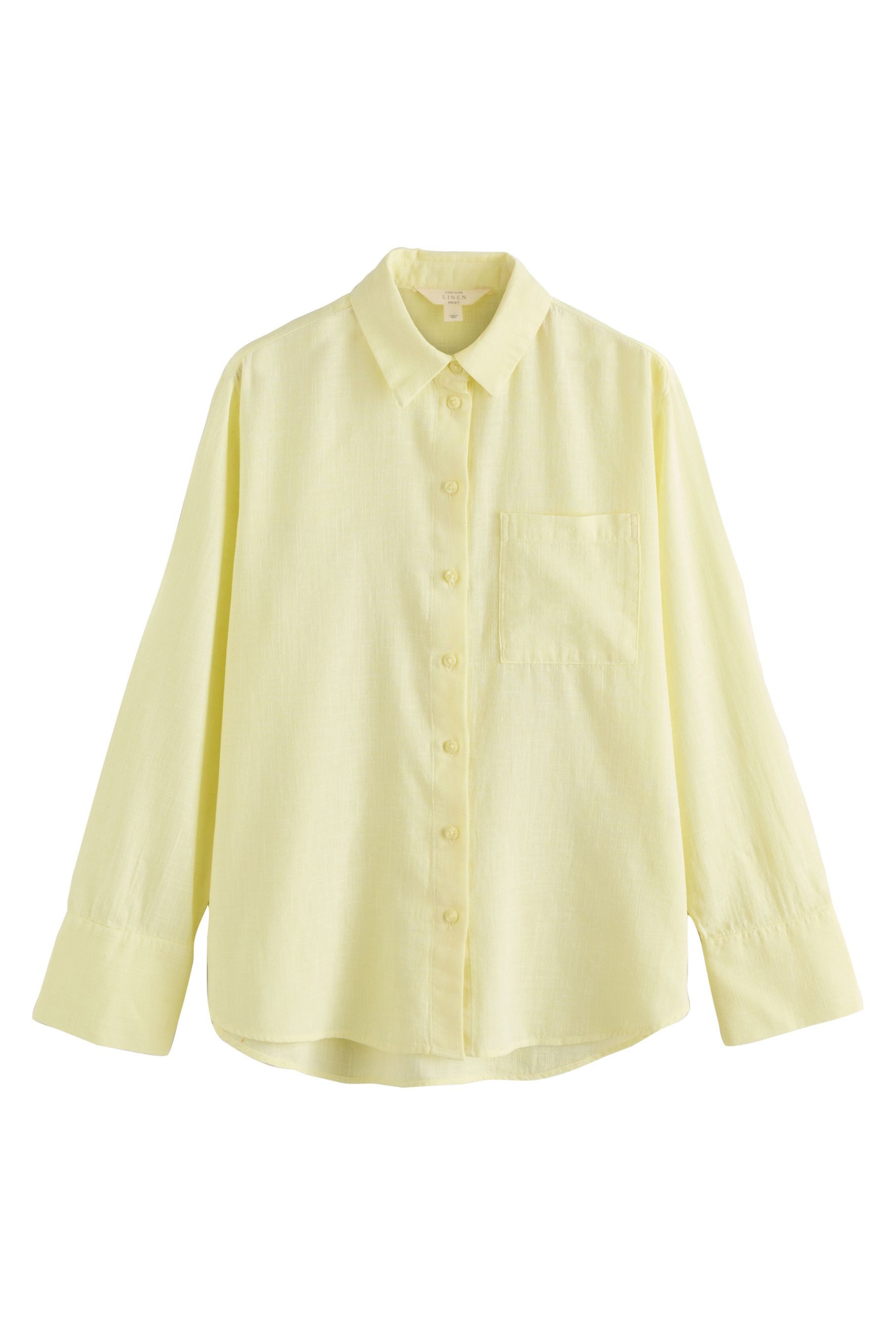 Next Langarmhemd Relaxed Fit Langarm-Hemd mit Leinen (1-tlg)