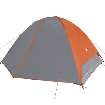 vidaXL Vorzelt Campingzelt 6 Personen Grau Orange 348x340x190 cm 190T Taft