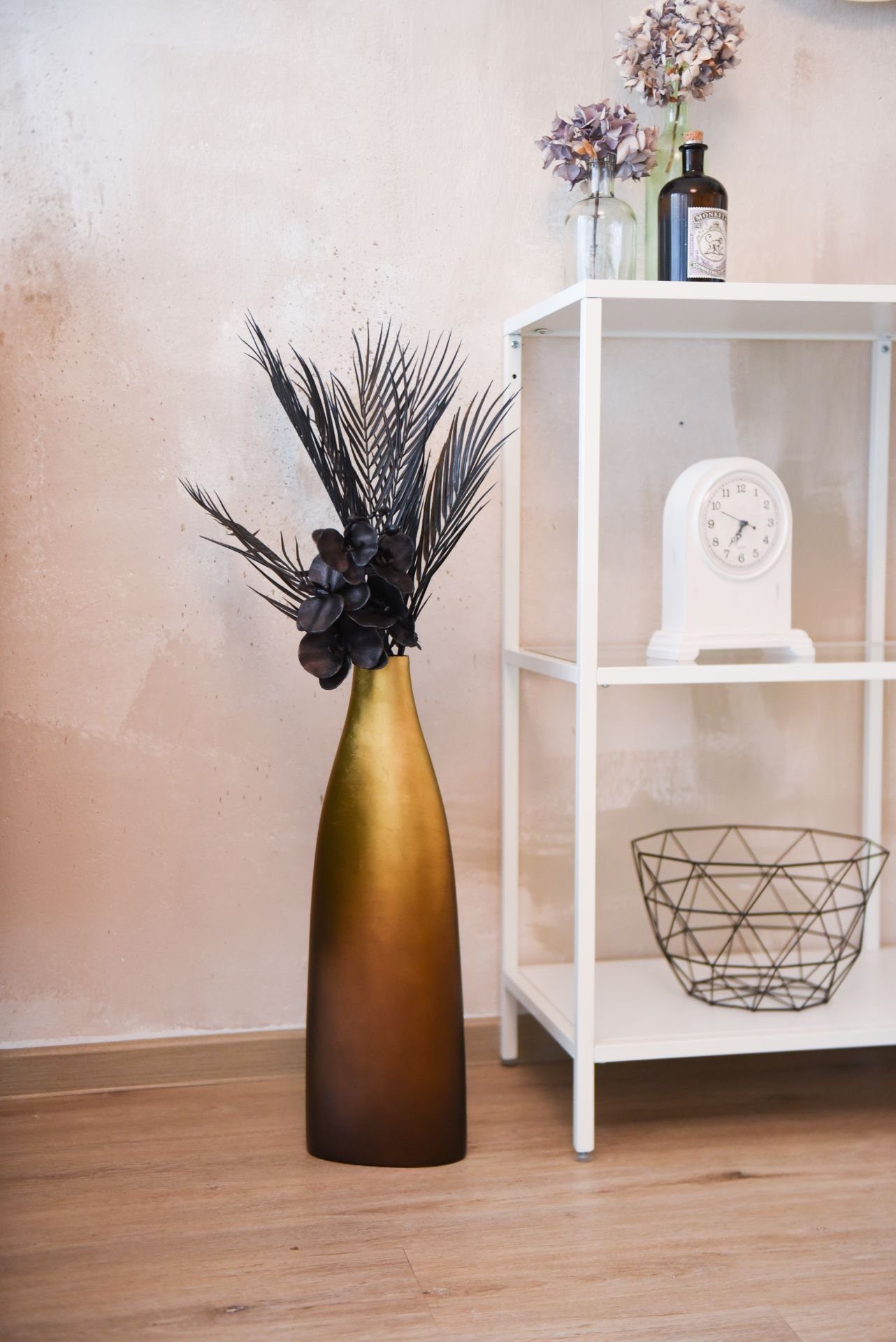 VIVANNO Bodenvase Fiberglas ACCENT - Gold günstig online kaufen