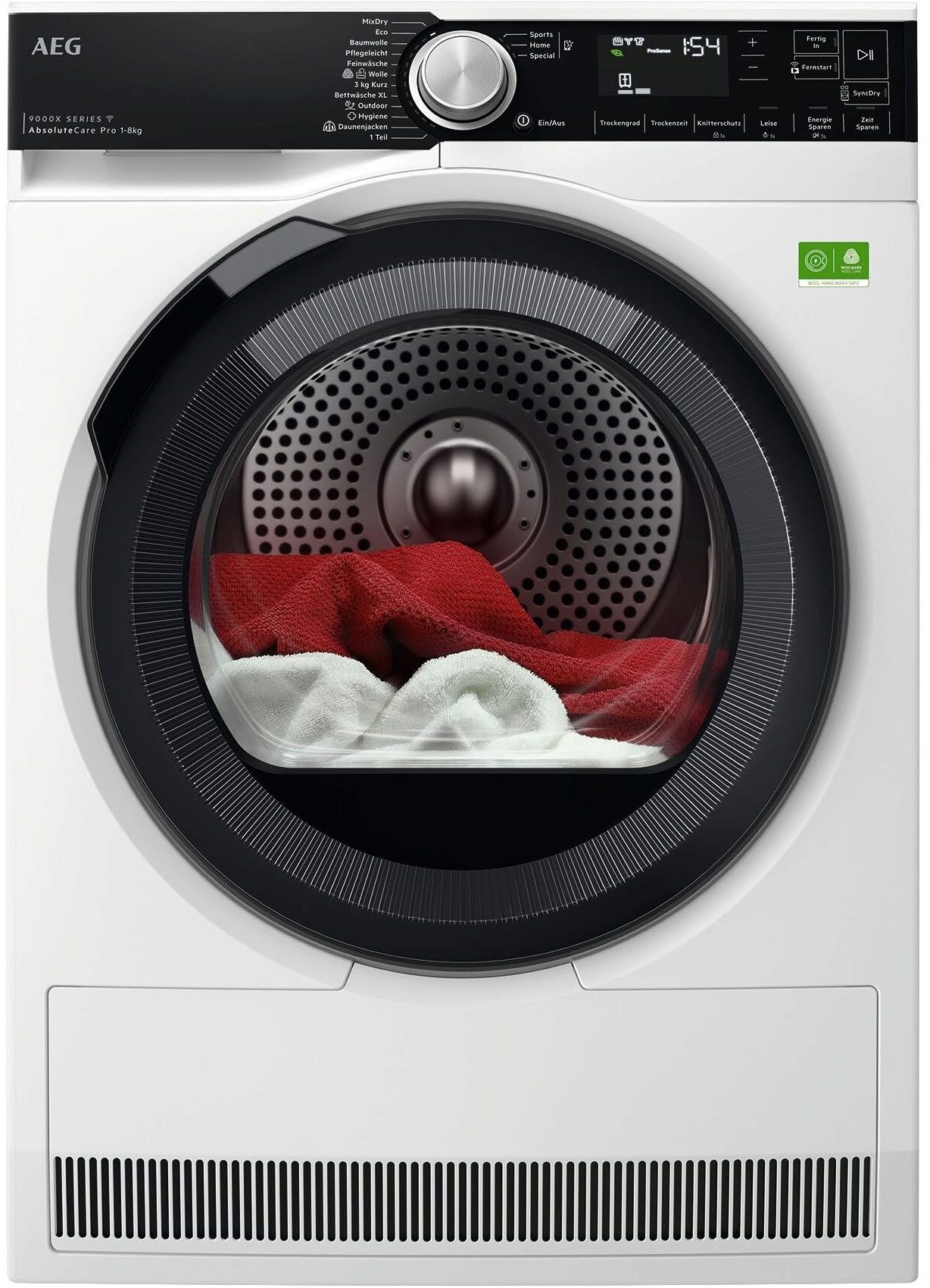 AEG Wärmepumpentrockner TR9XW80880, SmartDry : Du entscheidest: spare bis zu 50 Min. oder 20% Energie