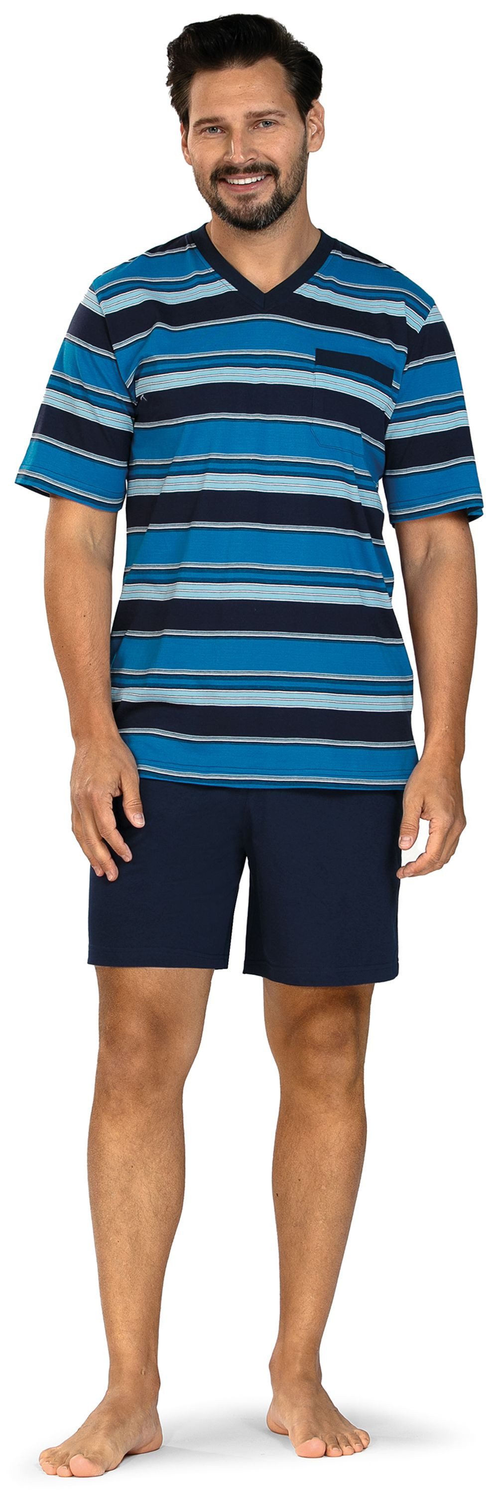 Comte Shorty Lunar Lounge (Set, 2 tlg., 2-teilig) Herren Pyjama kurz Shorty Kurzarm Baumwolle große Größen