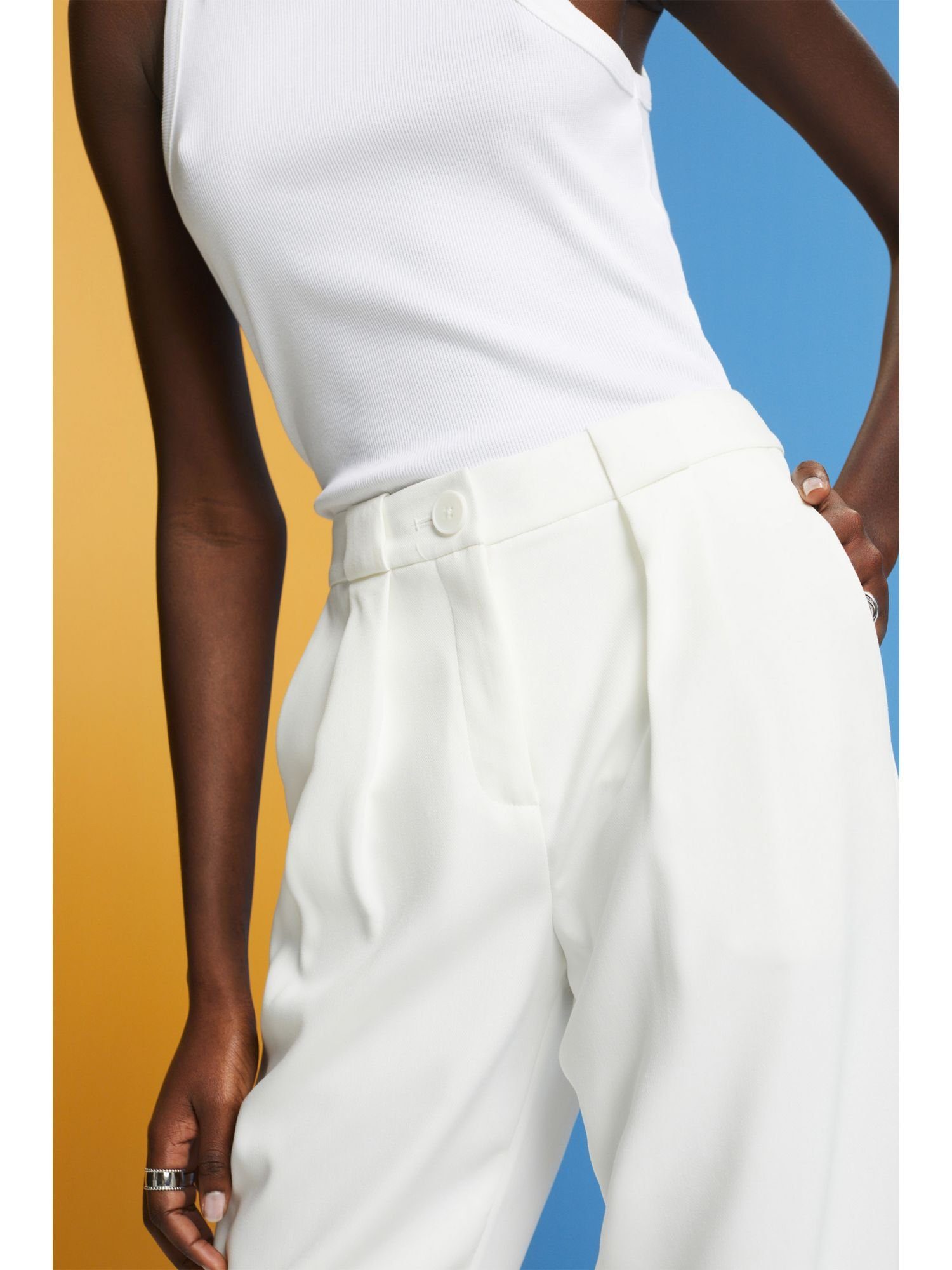 Esprit den Twillhose Collection Frühling Verkürzte WHITE für Stoffhose