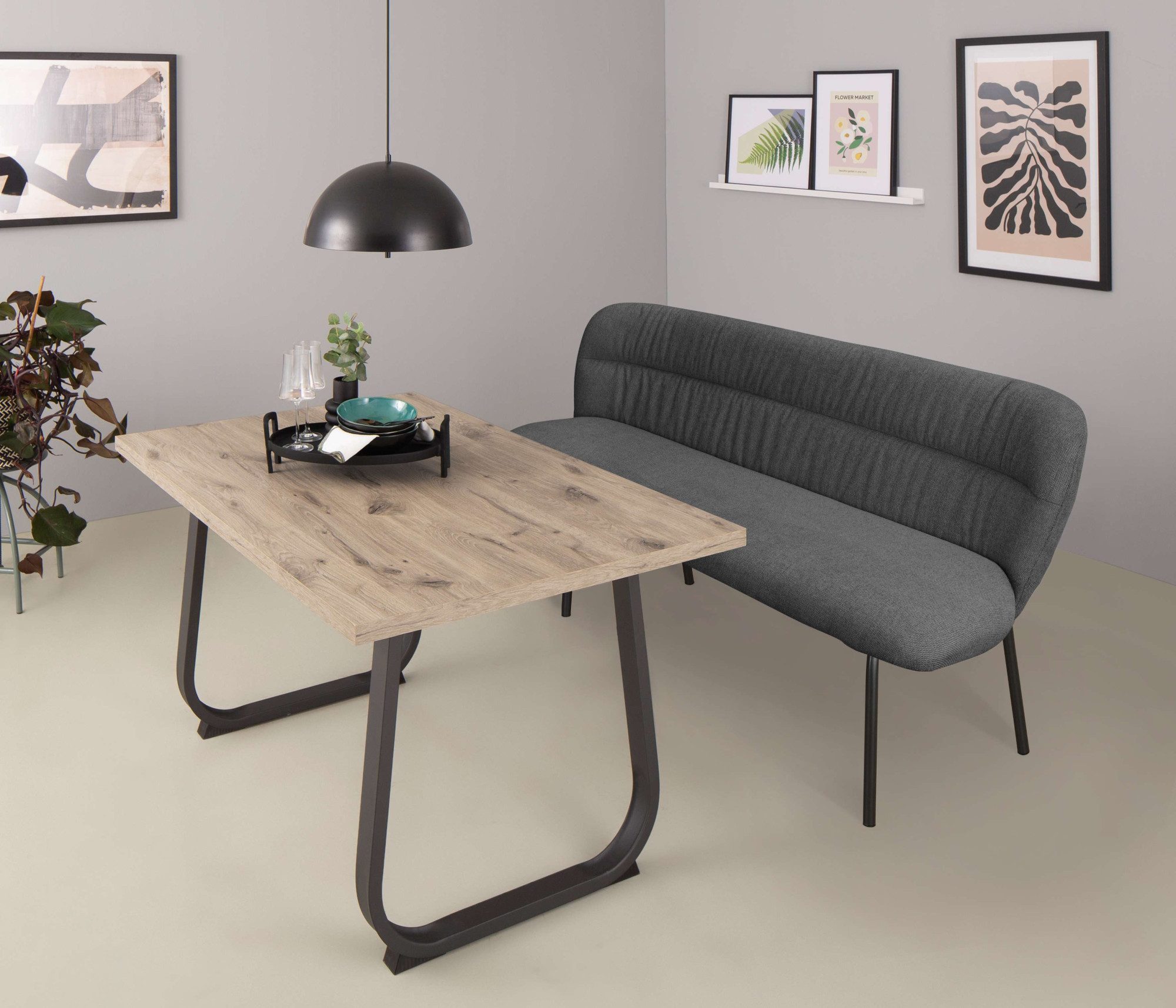 Home affaire Essbank Marsin, mit Sitz und Rückenpolster