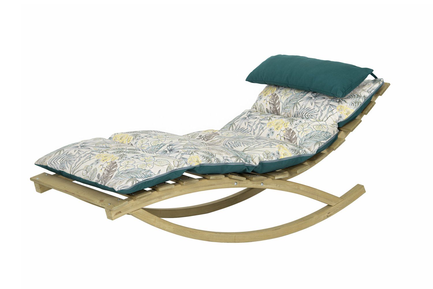 Amazonas Loungebett Schaukel Rocking Lounger Floral - aus dem FSC Fichtenholz, pflegeleicht, wasserabweisend, beidseitig