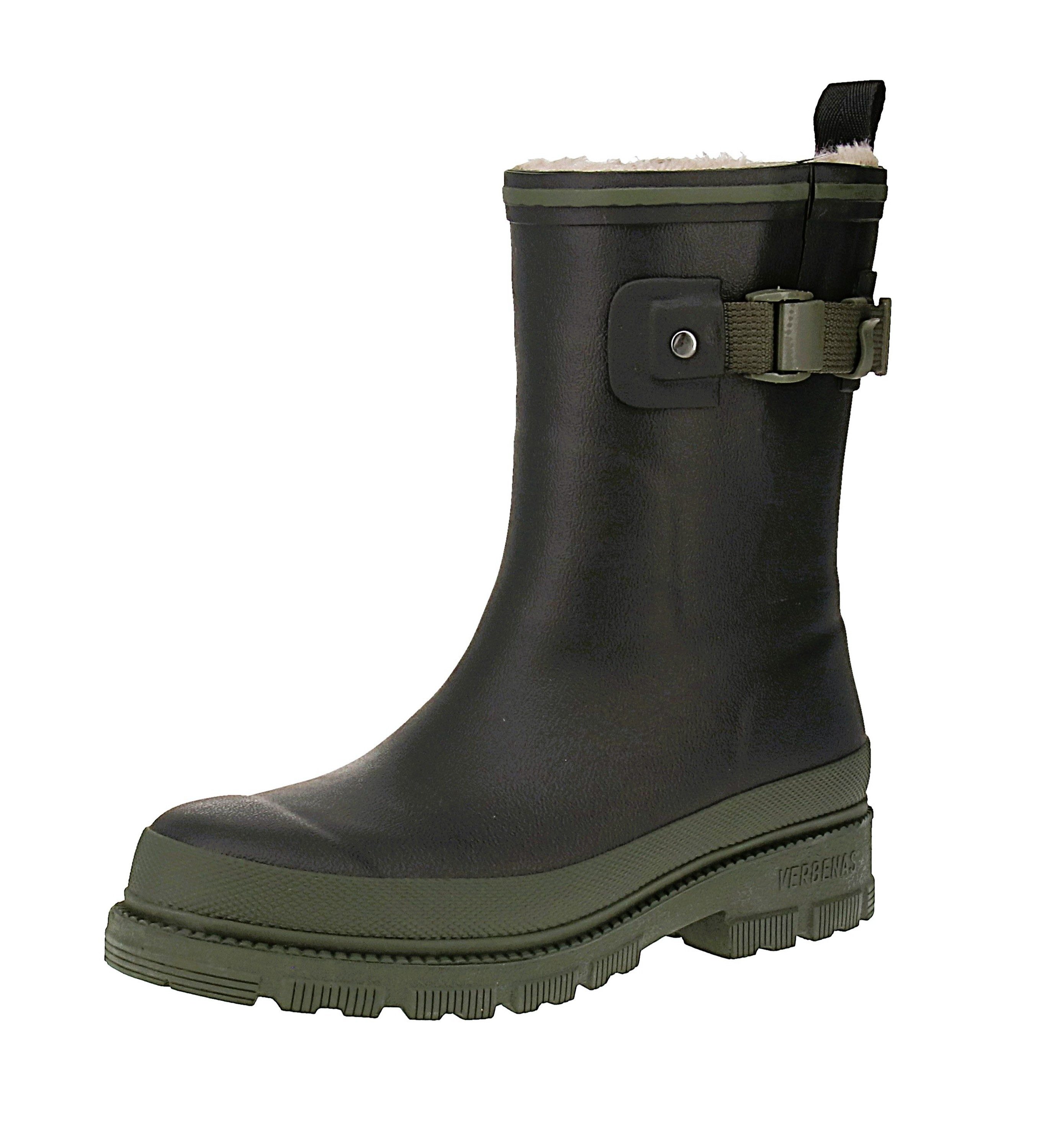 VERBENAS Verbenas 9302190985 Lina Mate Combi Fur - Damen Черевики - Black-Kaki Чоботи