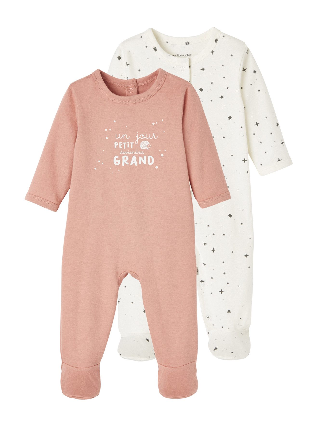 Schlafanzug Bio-Kollektion: 2er-Pack Baby Strampler