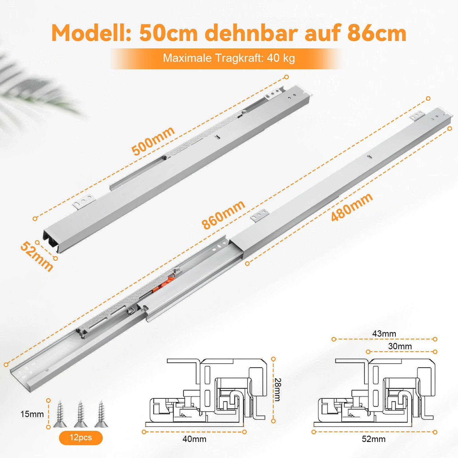 QUBEBU Auszug Professional Schubladenauszug Schienen Führungsschiene Schien günstig online kaufen