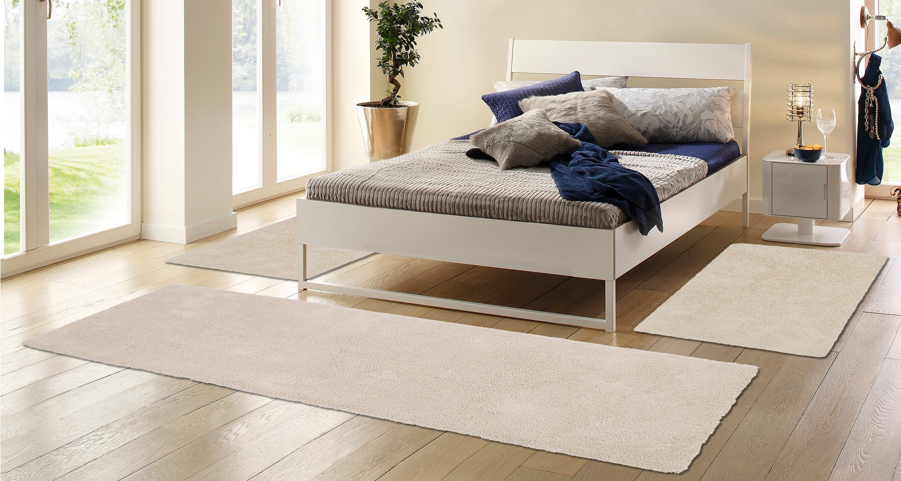 my home Hochflor-Bettumrandung Microfaser Teppich Magong, günstig online kaufen