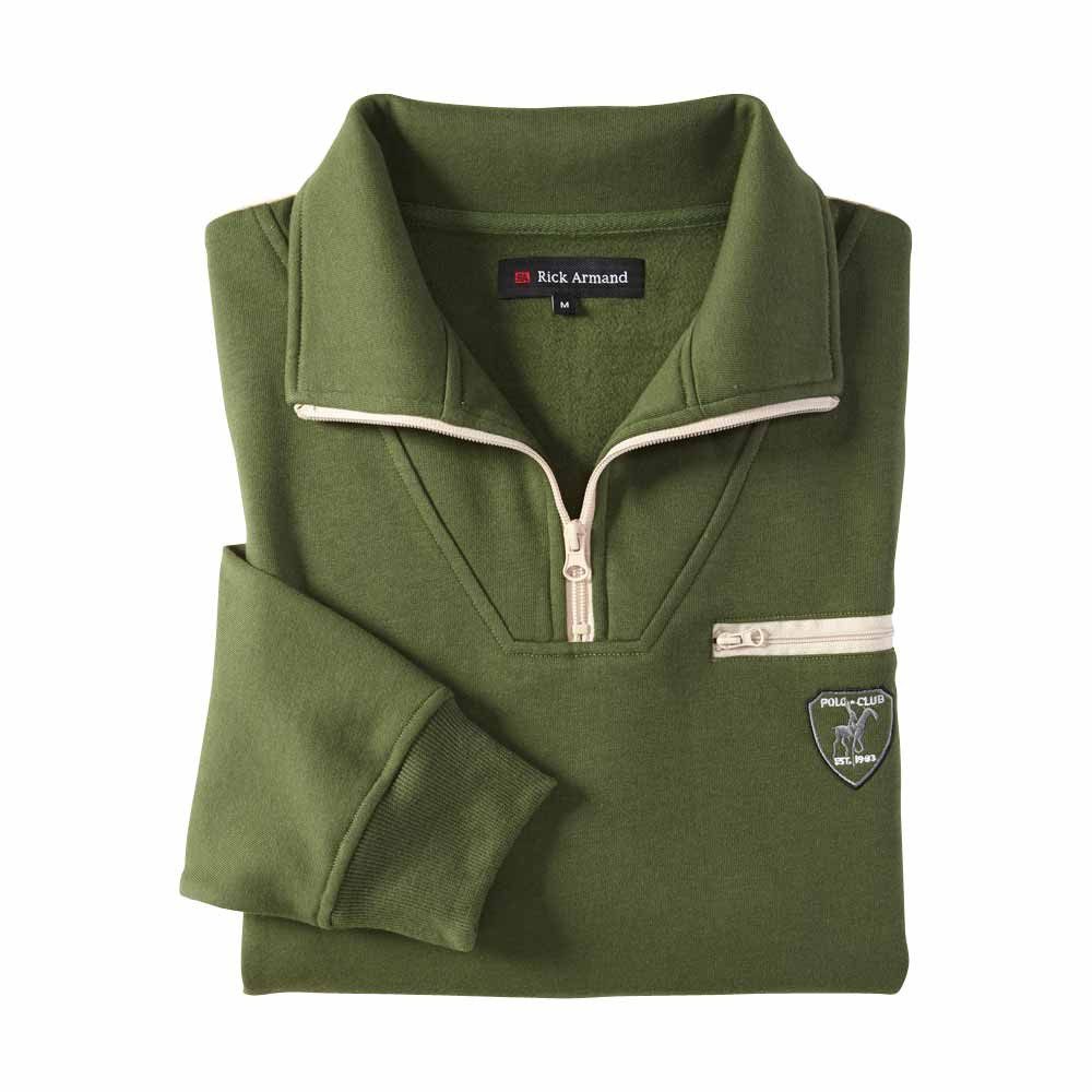Rick Armand Sweatshirt Reißverschlusskragen, Brusttasche mit Reißverschluss
