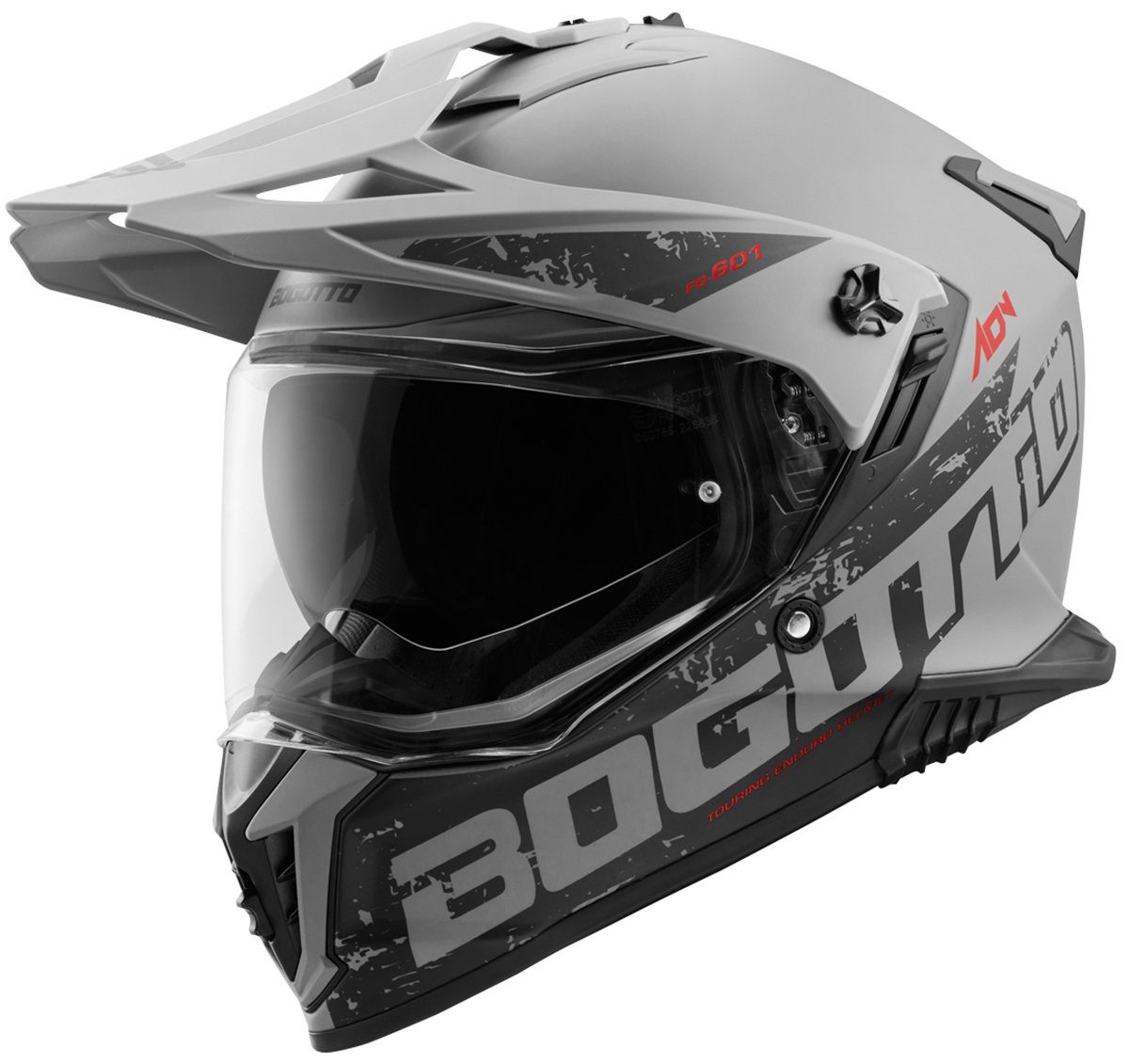Bogotto Motocrosshelm FG-601 Duo Fiberglas Enduro Helm, Vorbereitet Für Kommunikationssystem,notfallsystem-polsterung (eq