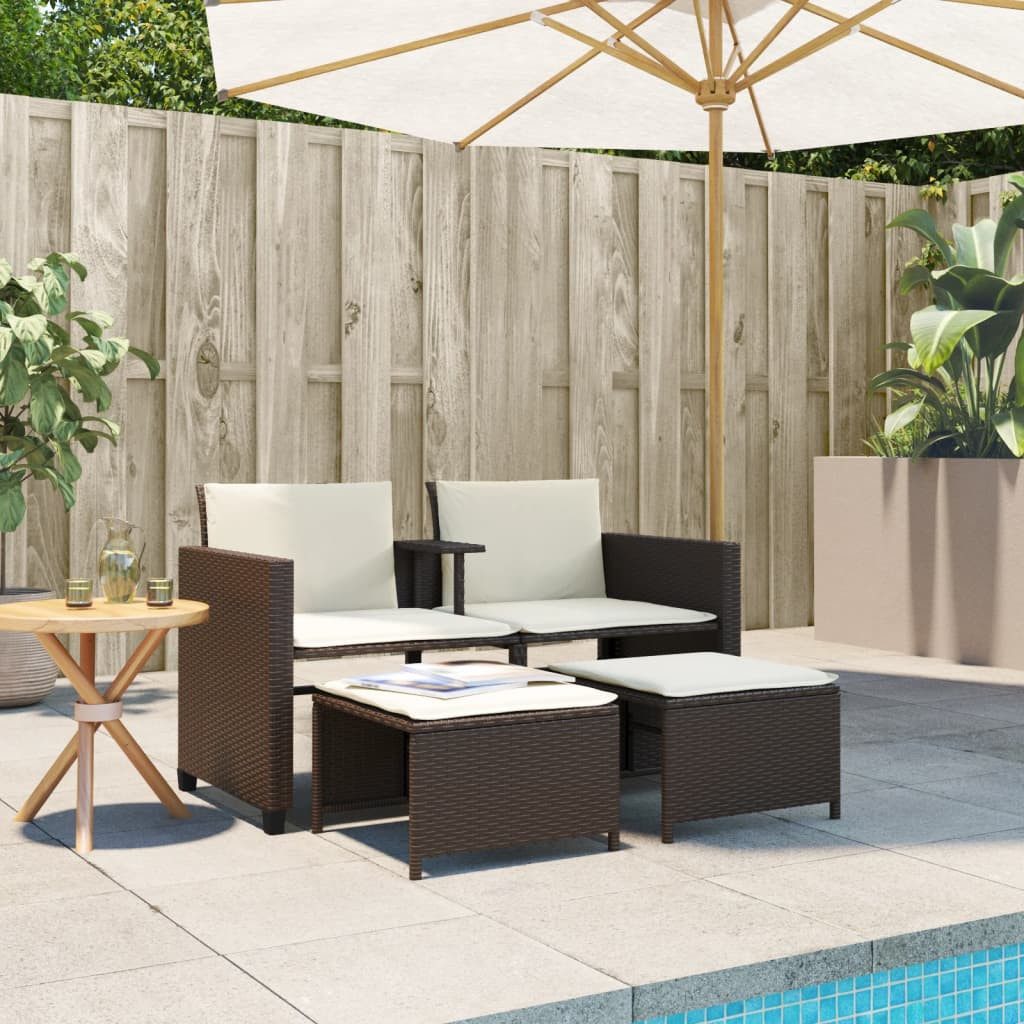 vidaXL Gartenlounge-Set Gartensofa 2-Sitzer mit Tisch günstig online kaufen