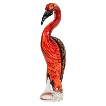 Aubaho Dekofigur Glasfigur Flamingo Glas im Murano Antik Stil 32cm