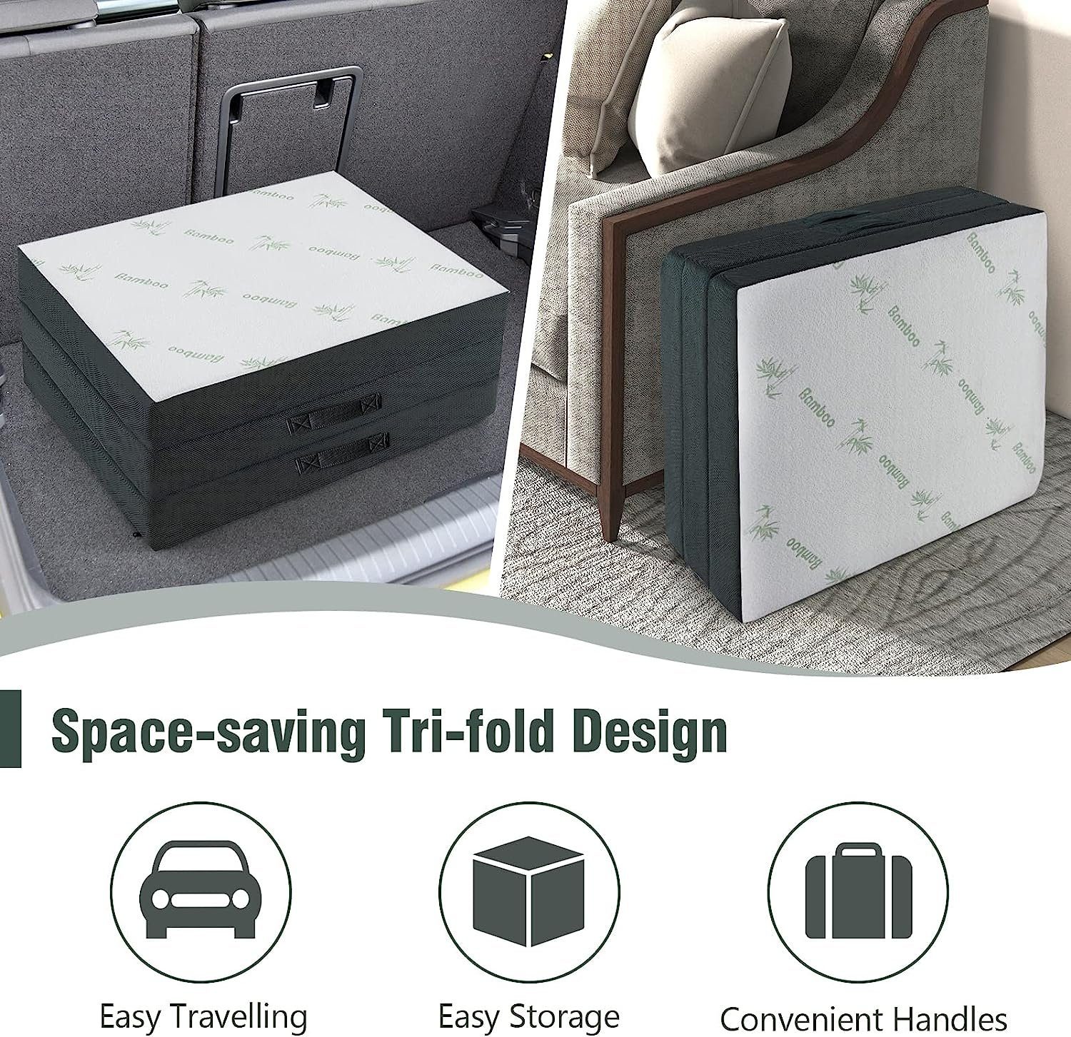 Klappmatratze Gästematratze, KOMFOTTEU, mit Griff & Waschbarem Bezug