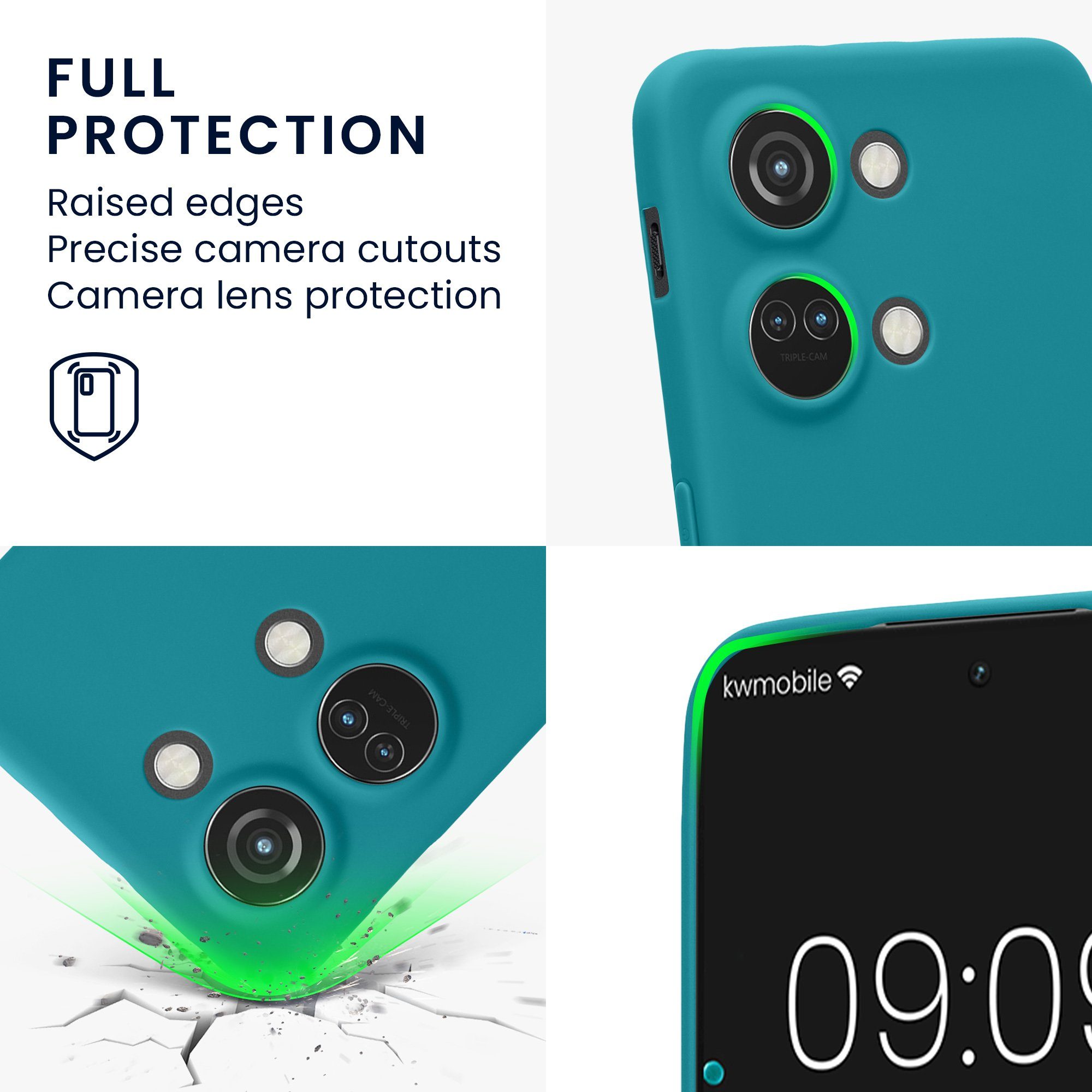 kwmobile Handyhülle Handyhülle für OnePlus Nord 3 5G Hülle, Weiches Handy Silikon Case - Schutzhülle Cover
