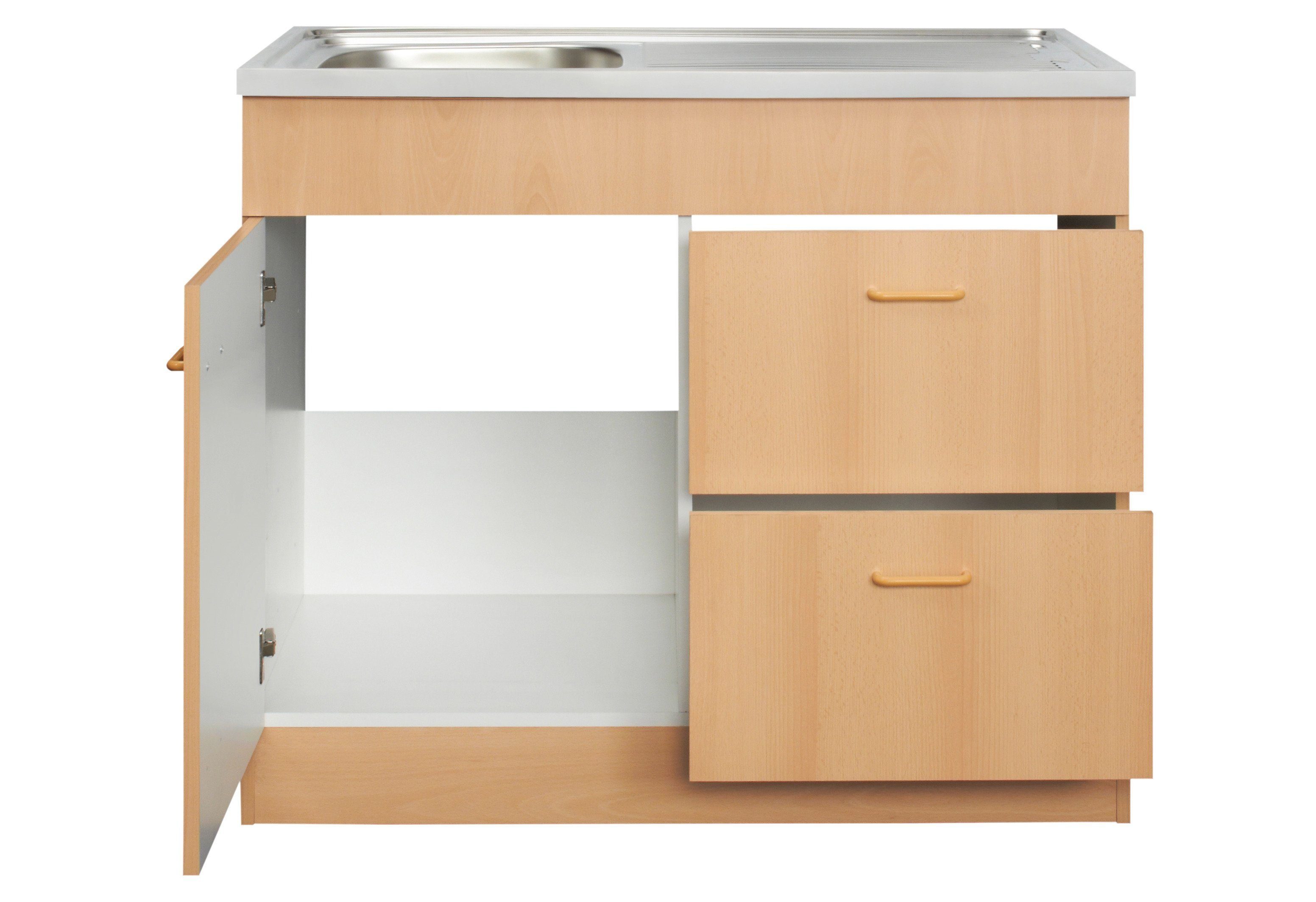 Breite Spülenschrank Elster 100 cm buchefarben buchefarben MÖBEL | HELD