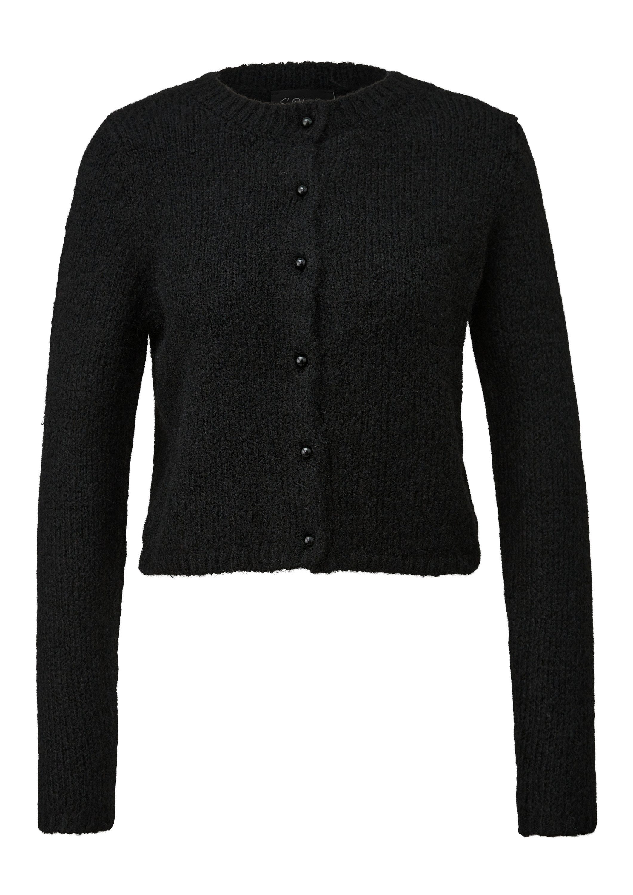 s.Oliver Cardigan Strickjacke Kurzer Strick-Cardigan mit Wolle günstig online kaufen