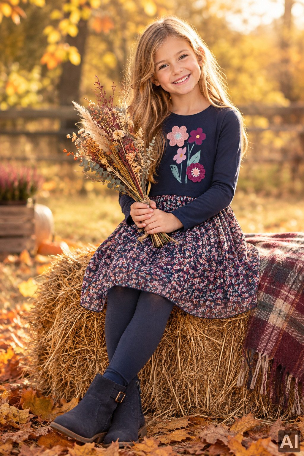 happy girls Jerseykleid Baumwollmischung, Blumen-Applikationen – Bild 4 von 5