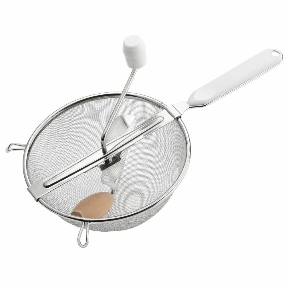 Küchensieb Passiersieb, Durchmesser: 20 cm, Rostfreier Edelstahl/Kunststoff