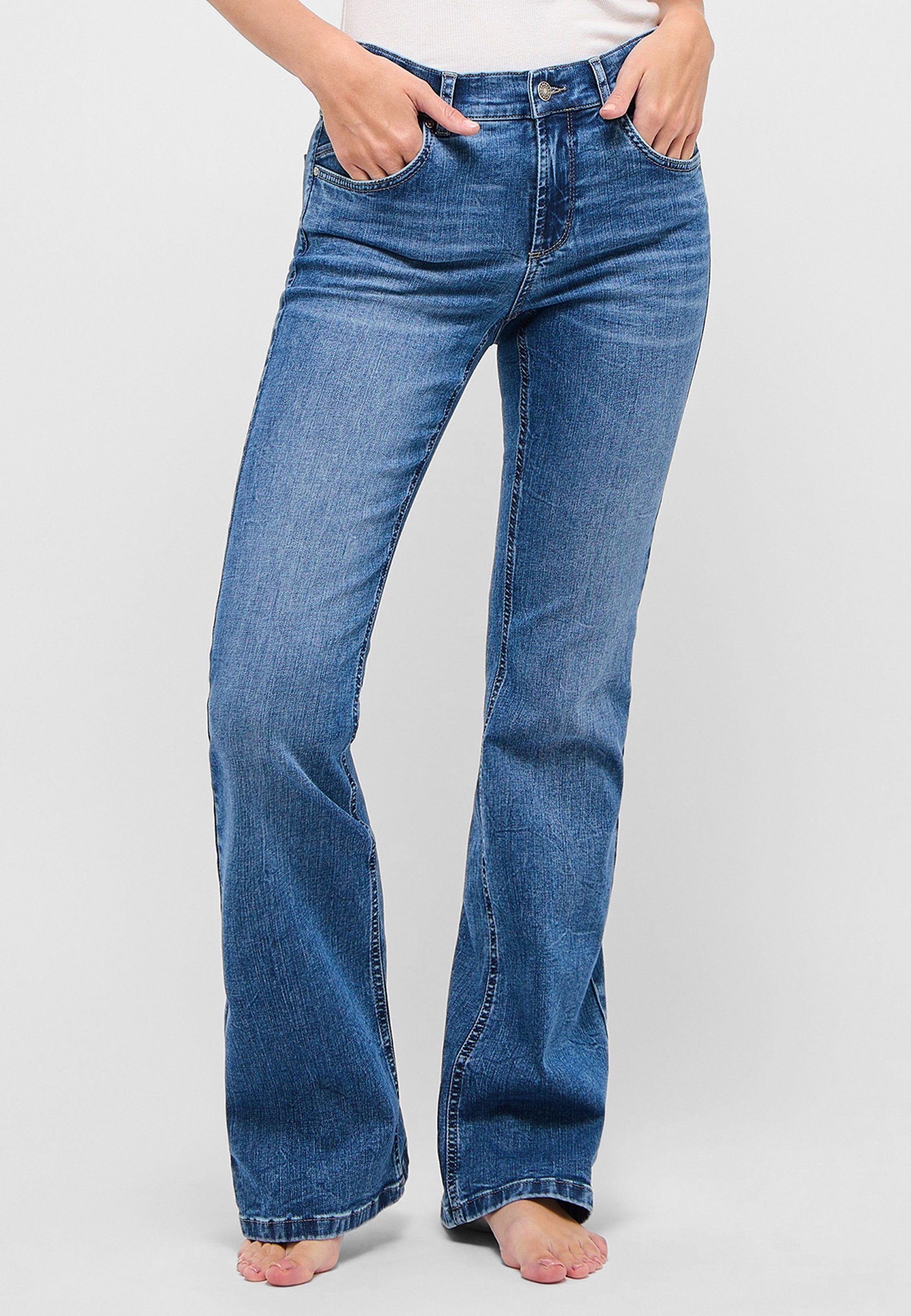 ANGELS Bootcut-Jeans Jeans Leni Flared mit weitem Bootcut mit Reißverschluss
