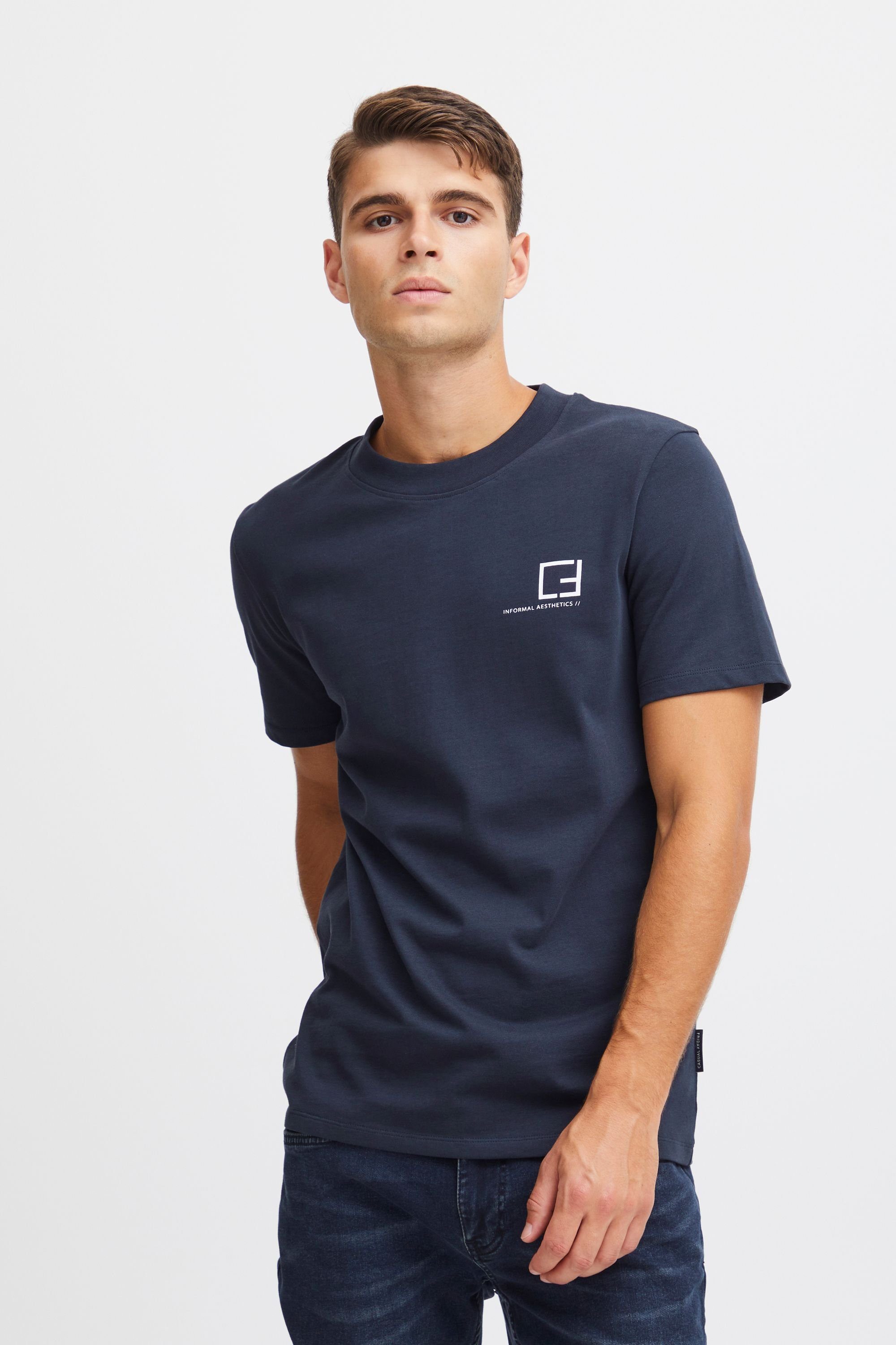 Casual Friday T-Shirt CFThor logo tee Lässiges T-shirt mit Stickerei