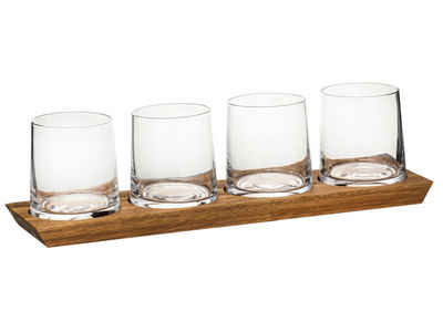 Ladelle Gläser-Set HARVEY Spirituosen Verkostungs-Set 5tlg, Glas, Holz