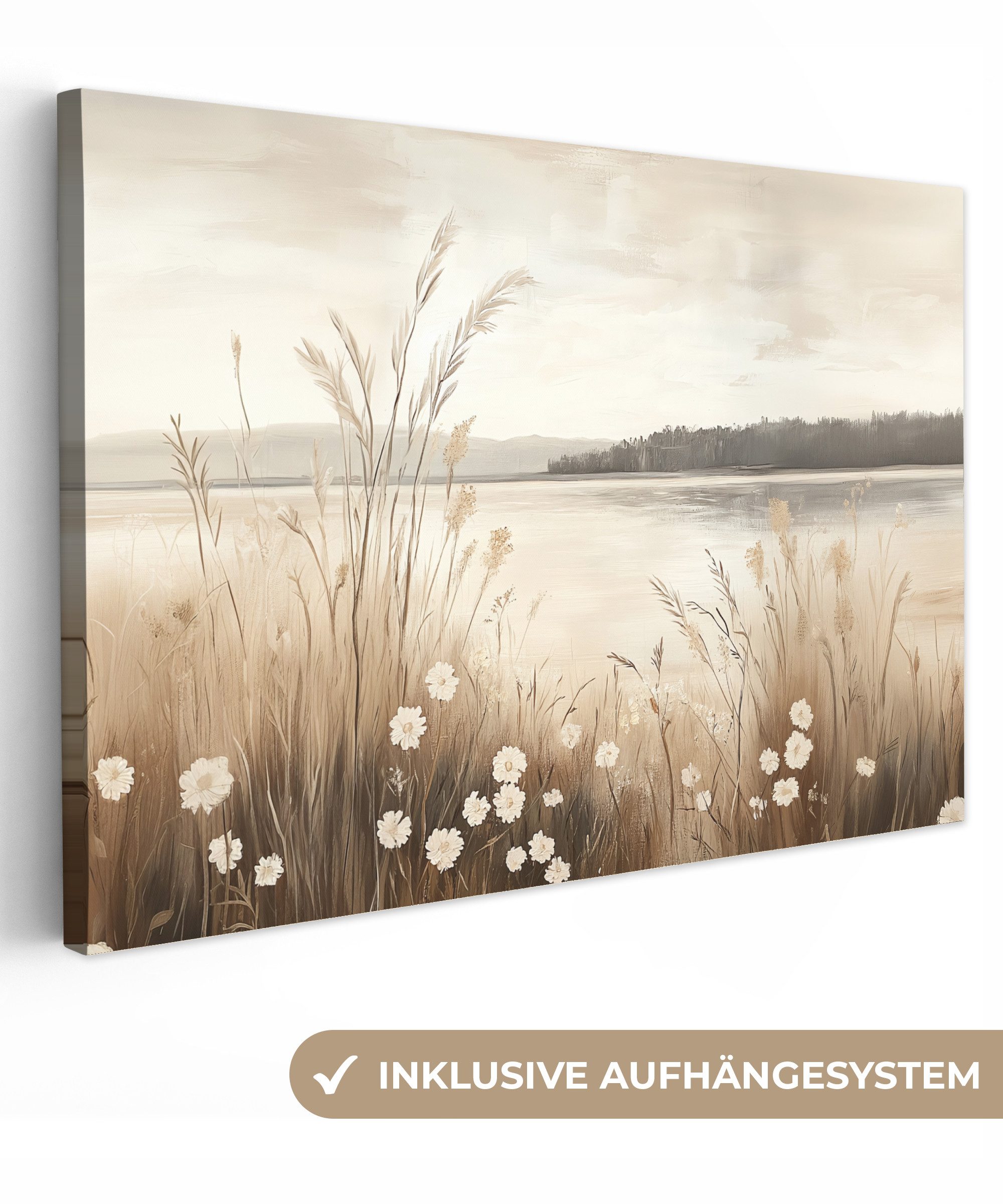 OneMillionCanvasses® Leinwandbild See - Wasser - Natur - Beige, Fotodruck ( günstig online kaufen