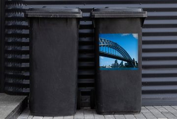 MuchoWow Wandsticker Sydney Harbour Bridge in Australien (1 St), Mülleimer-aufkleber, Mülltonne, Sticker, Container, Abfalbehälter