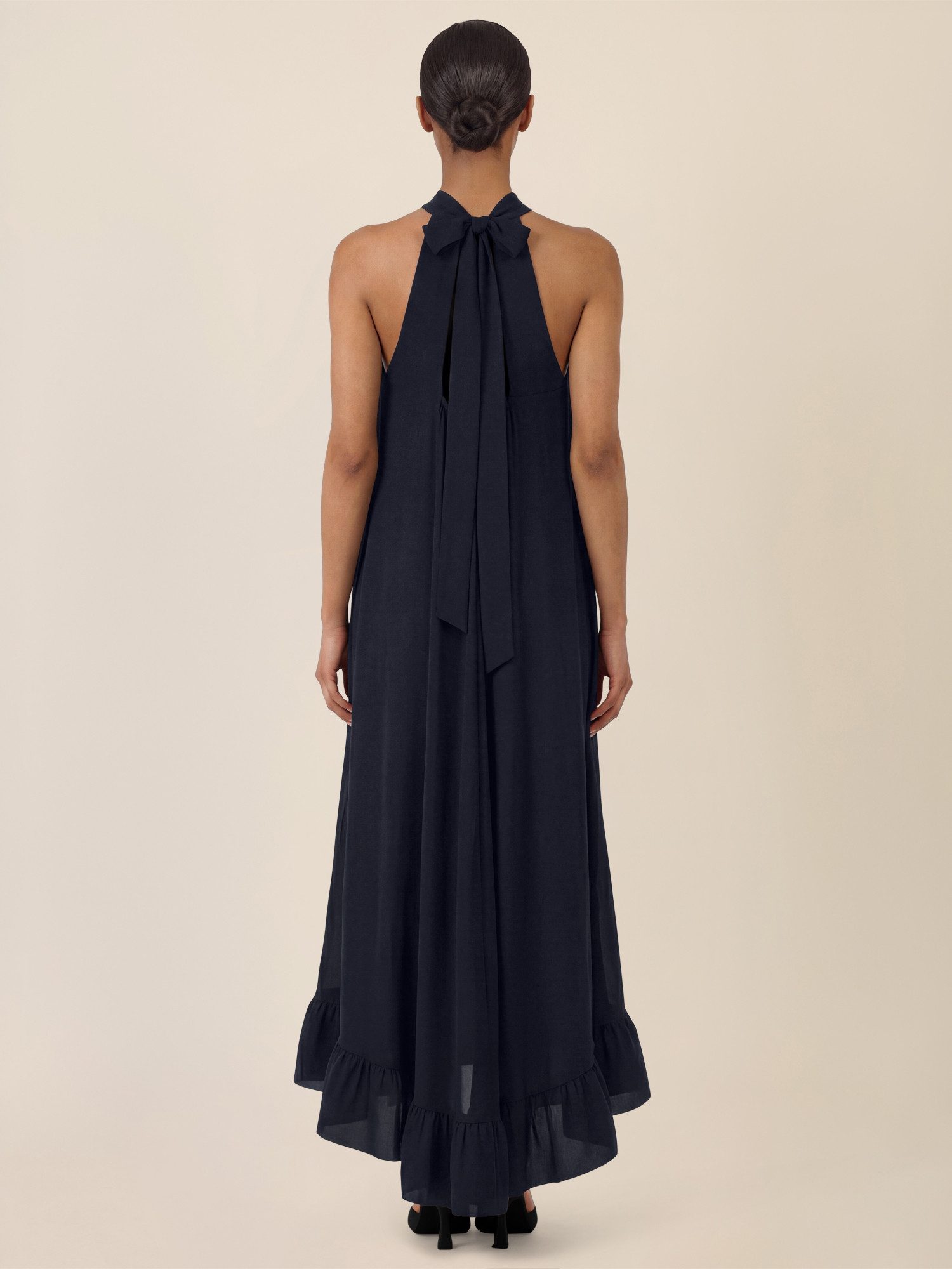 Apart Chiffonkleid mit Volantsaum