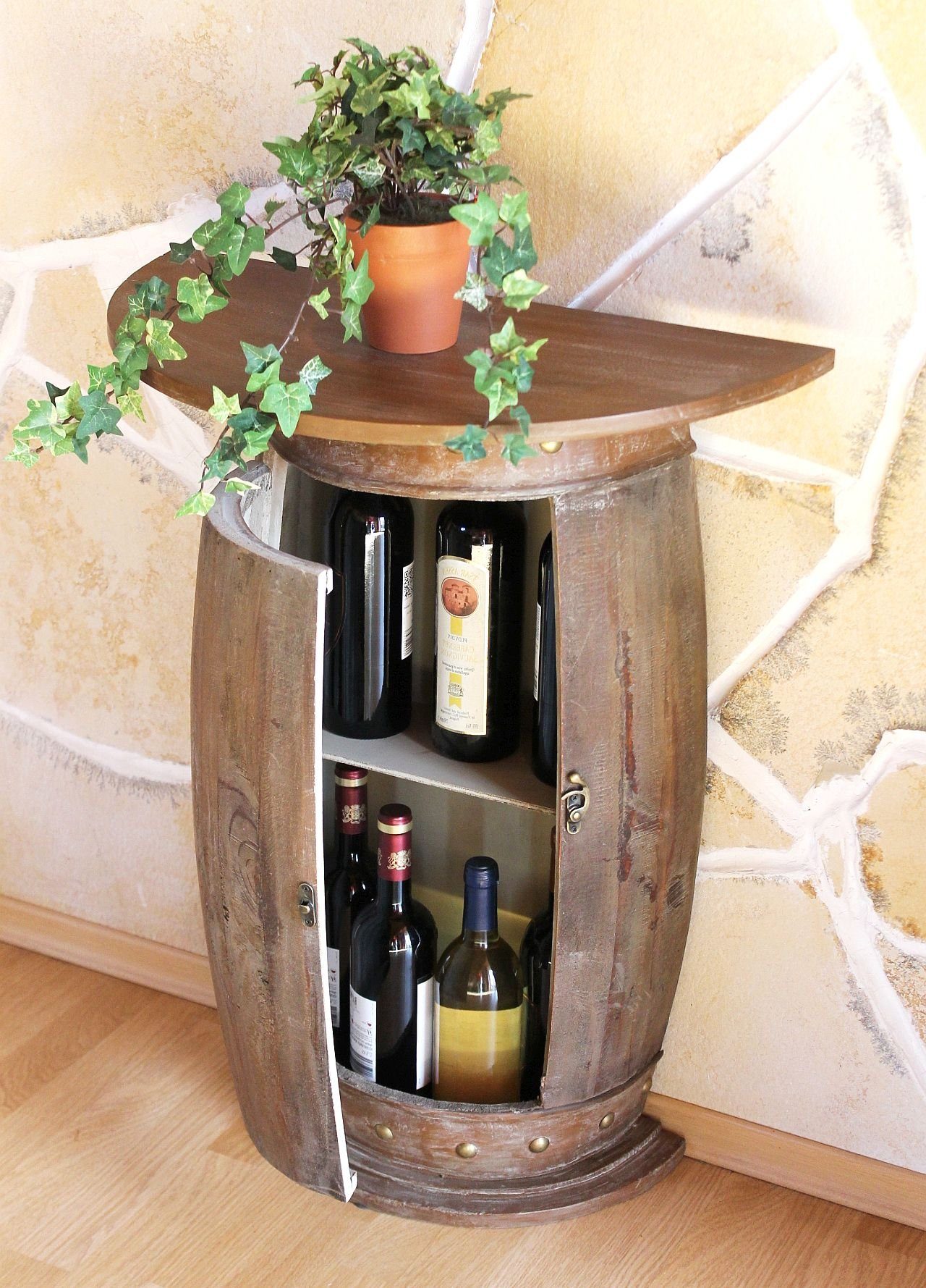 DanDiBo Weinregal Wandtisch Tisch Weinfass 0373-R günstig online kaufen