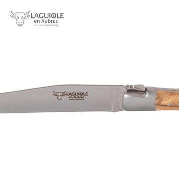 Laguiole en Aubrac Steakmesser Besteck (4 Stück), Olivenholz, matte Klingen