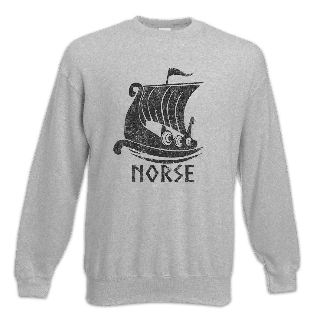 Sweatshirt Viking Ship VII Sweatshirt Schiff Drachenboot Wikinger Schädel Runen