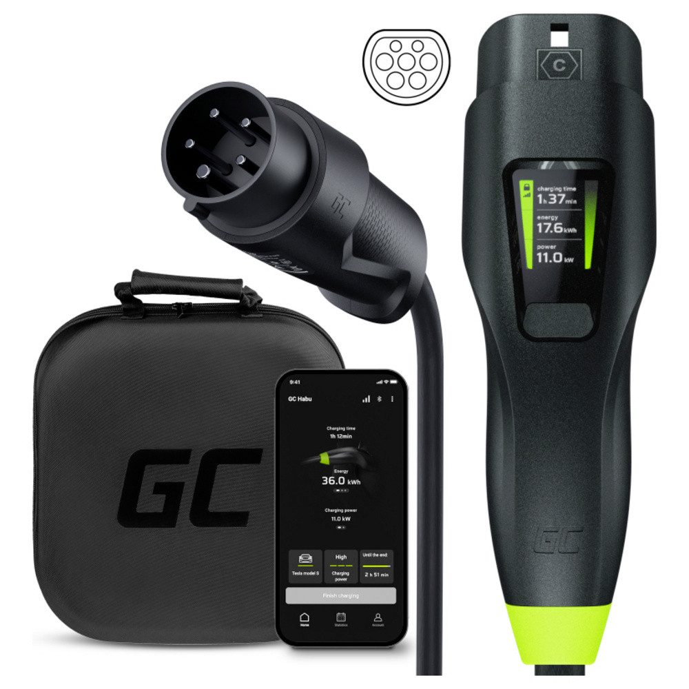 Green Cell Elektroauto-Ladestation Green Cell Habu EV Mobile Ladestation Typ 2 16 A 11 kW App
