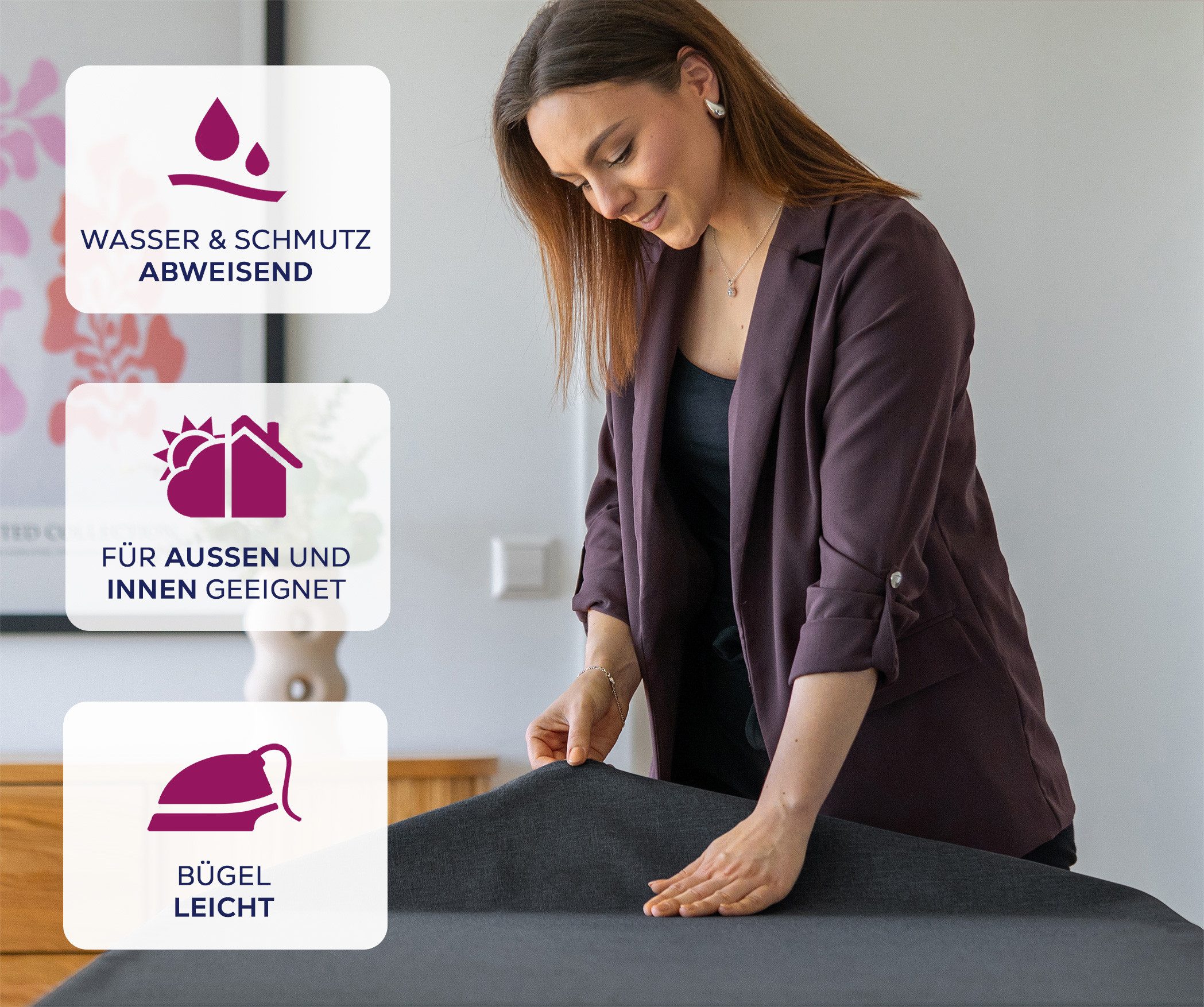 Beautex Tischdecke Fleckenabweisende bügelfreie Tischdecke mit Lotuseffekt, Leinenoptik (1-tlg)