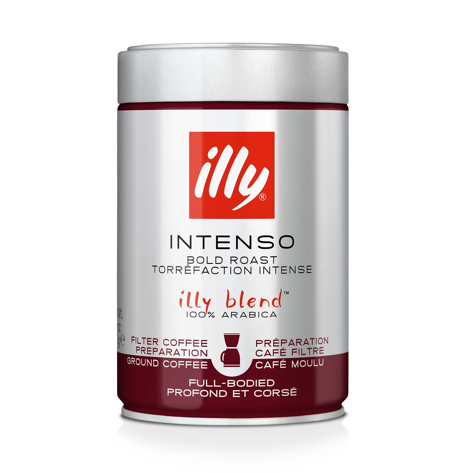 Illy Kaffee illy Espresso Intenso Filterkaffee dunkle Röstung 250g Kaffee GEMAHLEN