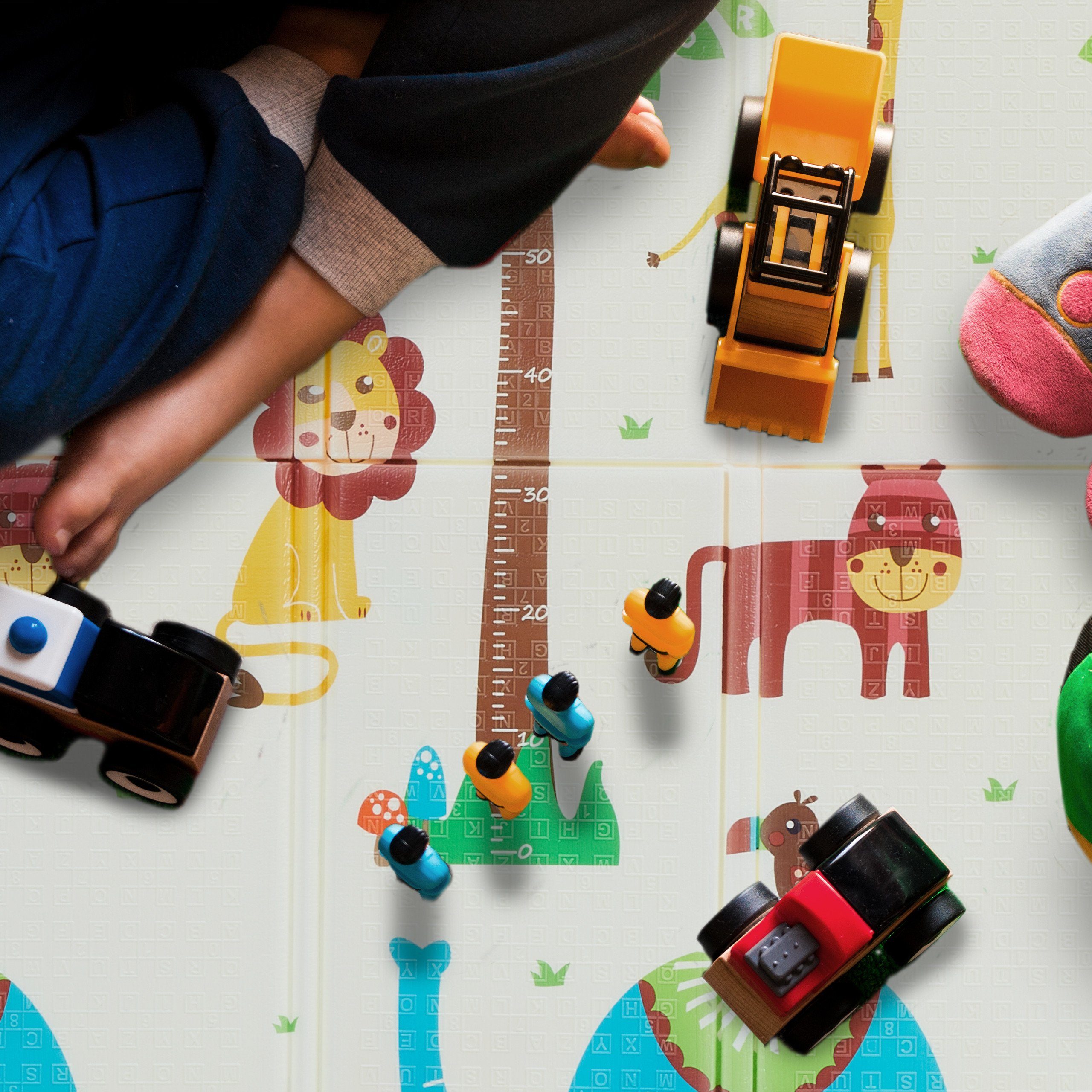 relaxdays Spielmatte Faltbare Spielmatte mit Tieren