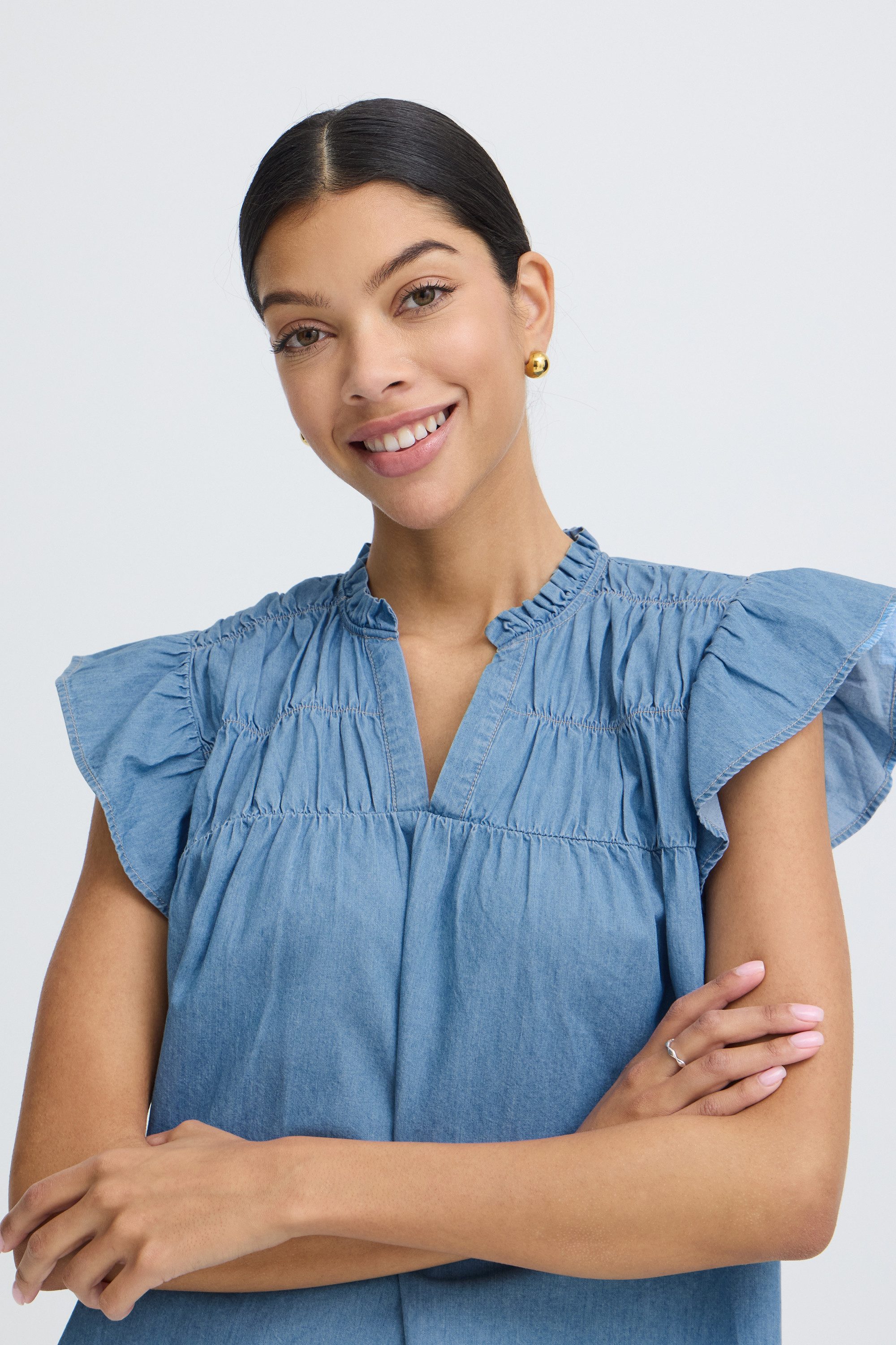 b.young Kurzarmbluse Kurzarm-Bluse BYKASHE