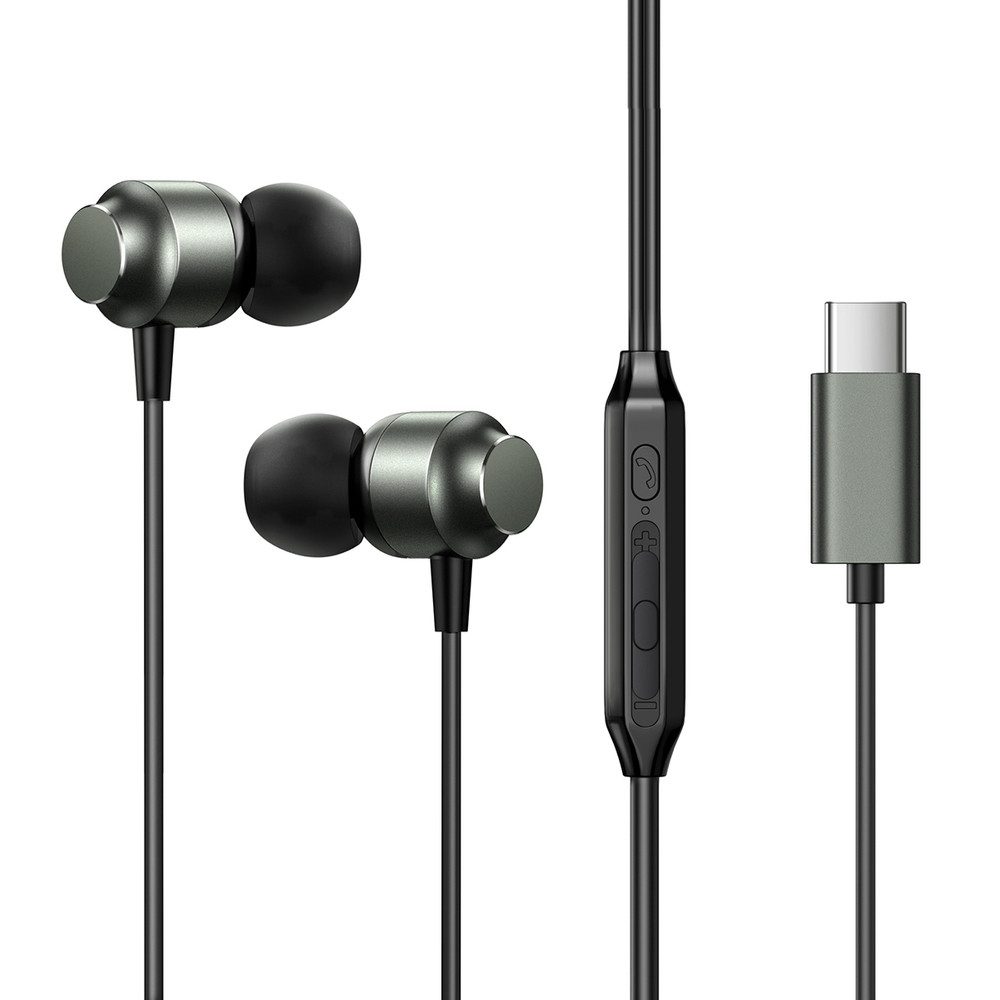 JOYROOM Ohrhörer Headset Kabelkopfhörer In-Ear-Kopfhörer (mit Mikrofon, Freisprechfunktion, Musiksteuerung, Lautstärkeregelung, 14,2-mm-Treiber, Mikrofon, USB-C, Kabelsteuerung)