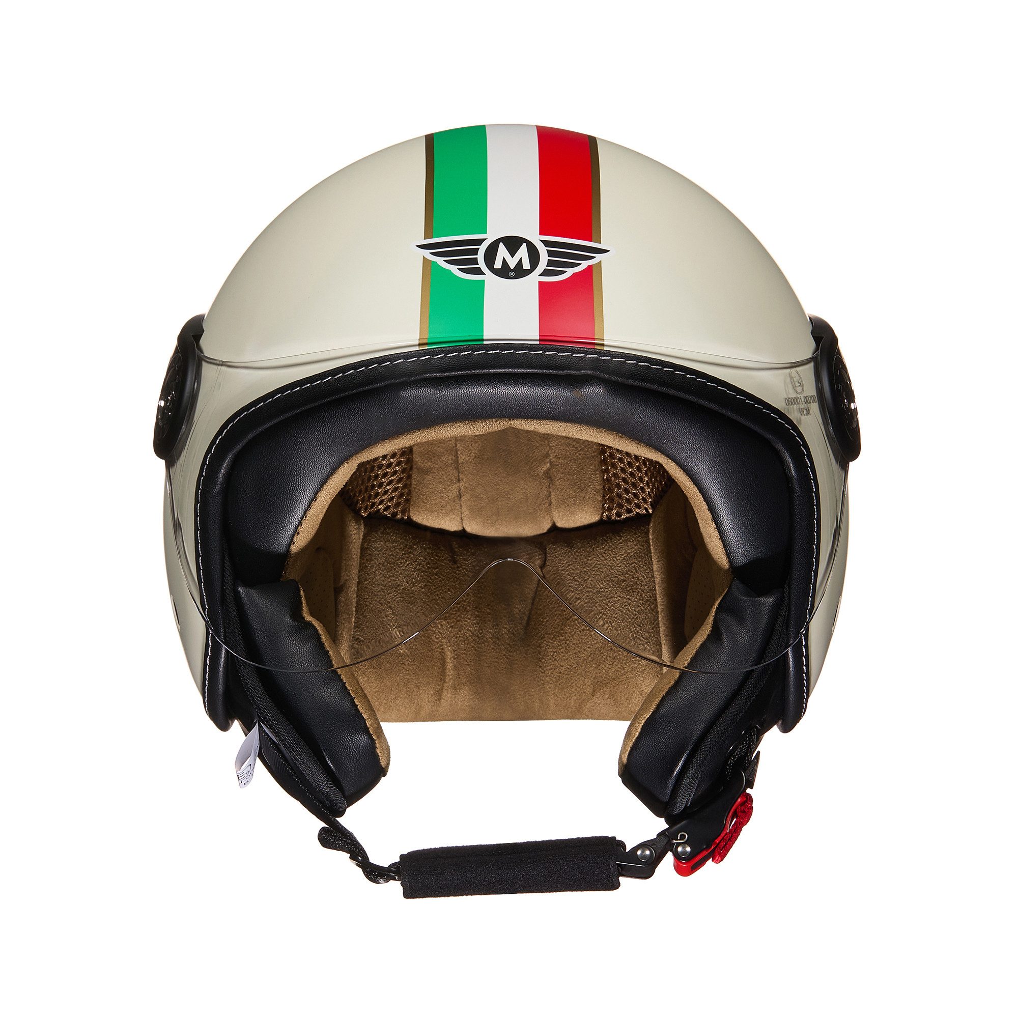 MOTO HELMETS Motorradhelm Integralhelm Motorrad Full Helm H-44 Italia, Helm für Motorrad Roller Scooter, Schnellverschluss, Visier, nur 1050g