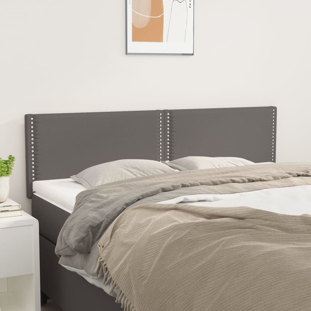 vidaXL Bett Kopfteile Grau 144x5x78/88 cm Kunstleder (1-tlg)