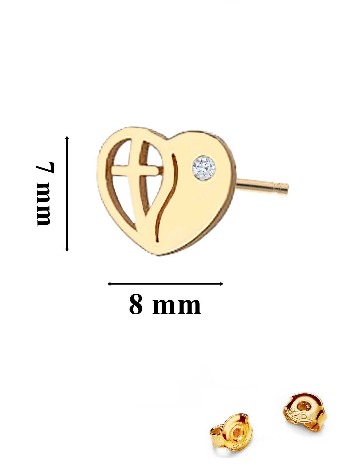Goldene Hufeisen Ohrstecker-Set Strahlende Goldvergoldete Herz Kreuz Ohrrin günstig online kaufen