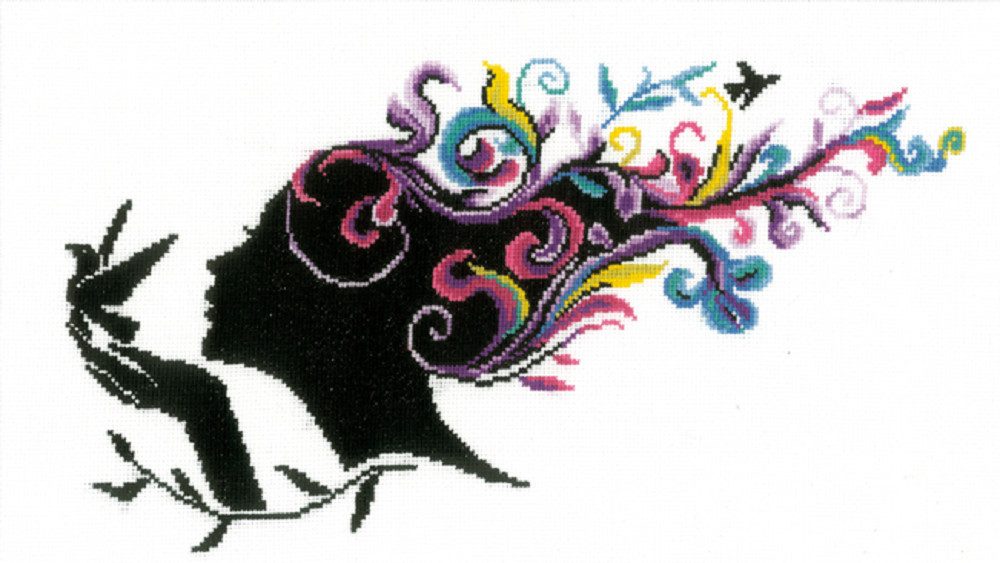 Lanarte Kreativset Lanarte PN-0144519 Mädchen mit Blumenhaar Kreuzstichpackung, (Set, embroidery Kit), Made in Europe