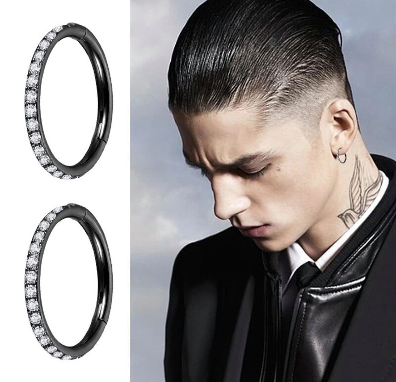 Karisma Schmuck Nasenpiercing Edelstahl Schwarz Hinged Segmentring Charnier günstig online kaufen