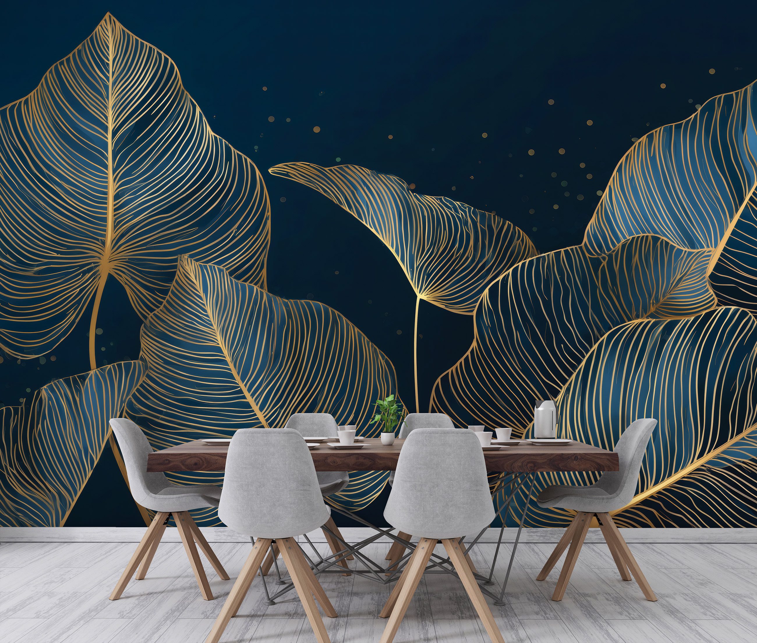 Wallarena Fototapete Blätter Blau Natur Vlies günstig online kaufen