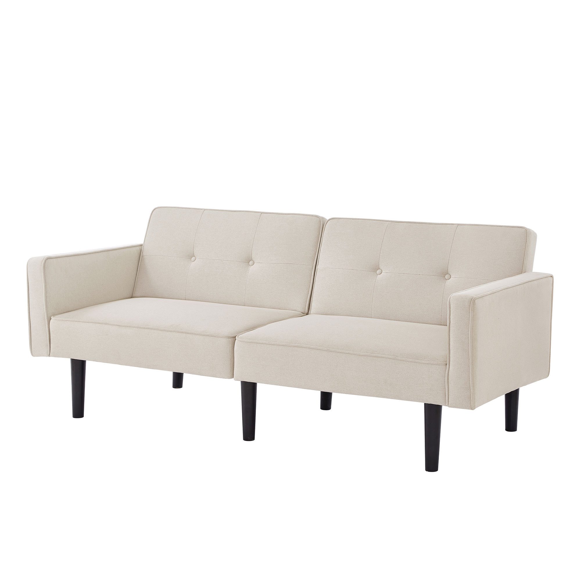 Refined Living Schlafsofa 2-in-1-Sofabett, Zweisitzer-Sofa, mit verstellbaren Rückenlehnen, Multifunktionales Sofa, Gästebett, Sofa mit 6 Holzfüßen, Kleines Schlafsofa, Platzsparendes Sofa,Atmungsaktiver Baumwoll-Leinen-Stoff, Individuell verstellbare Doppelrückenlehnen, Baumwoll-Leinen Sofa, mit Schlaffunktion, Klappsofa, Relaxsofa 1 Teile, für Kleine Wohnungen, Gästezimmer, Wohnzimmer,Homeoffice