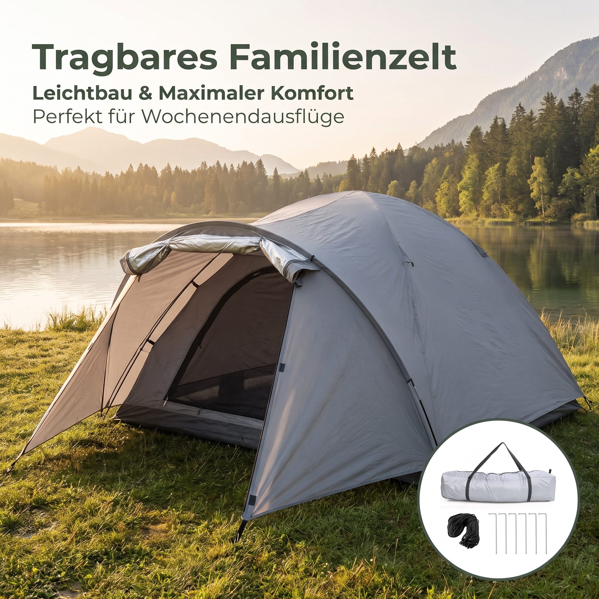AIMAX Kuppelzelt Kuppelzelt für 3 Personen mit Vorraum wasserabweisend
