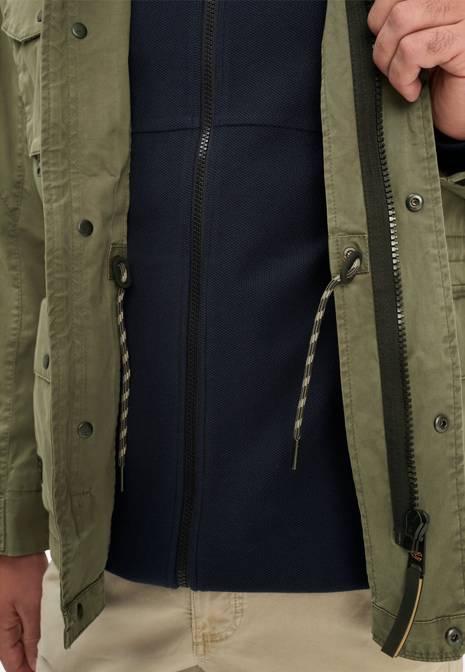 camel active Kurzjacke Blouson mit rollbarer Kapuze Langarm