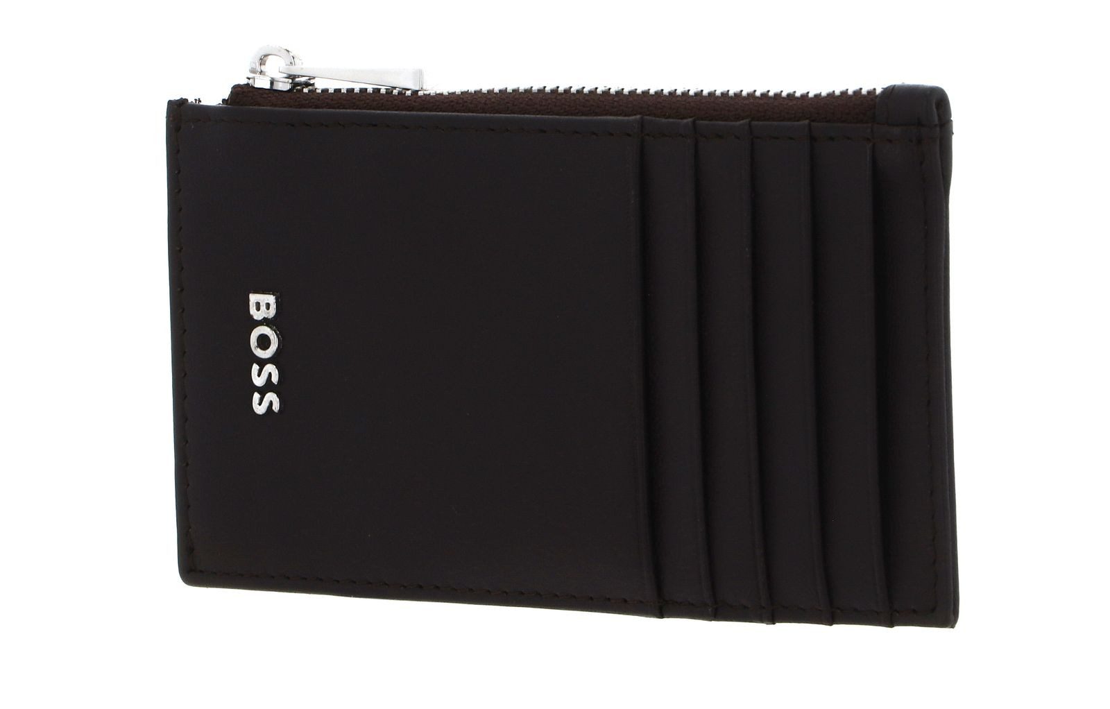 BOSS Kartenetui Cardholder With Zip, aus echtem Schafsleder